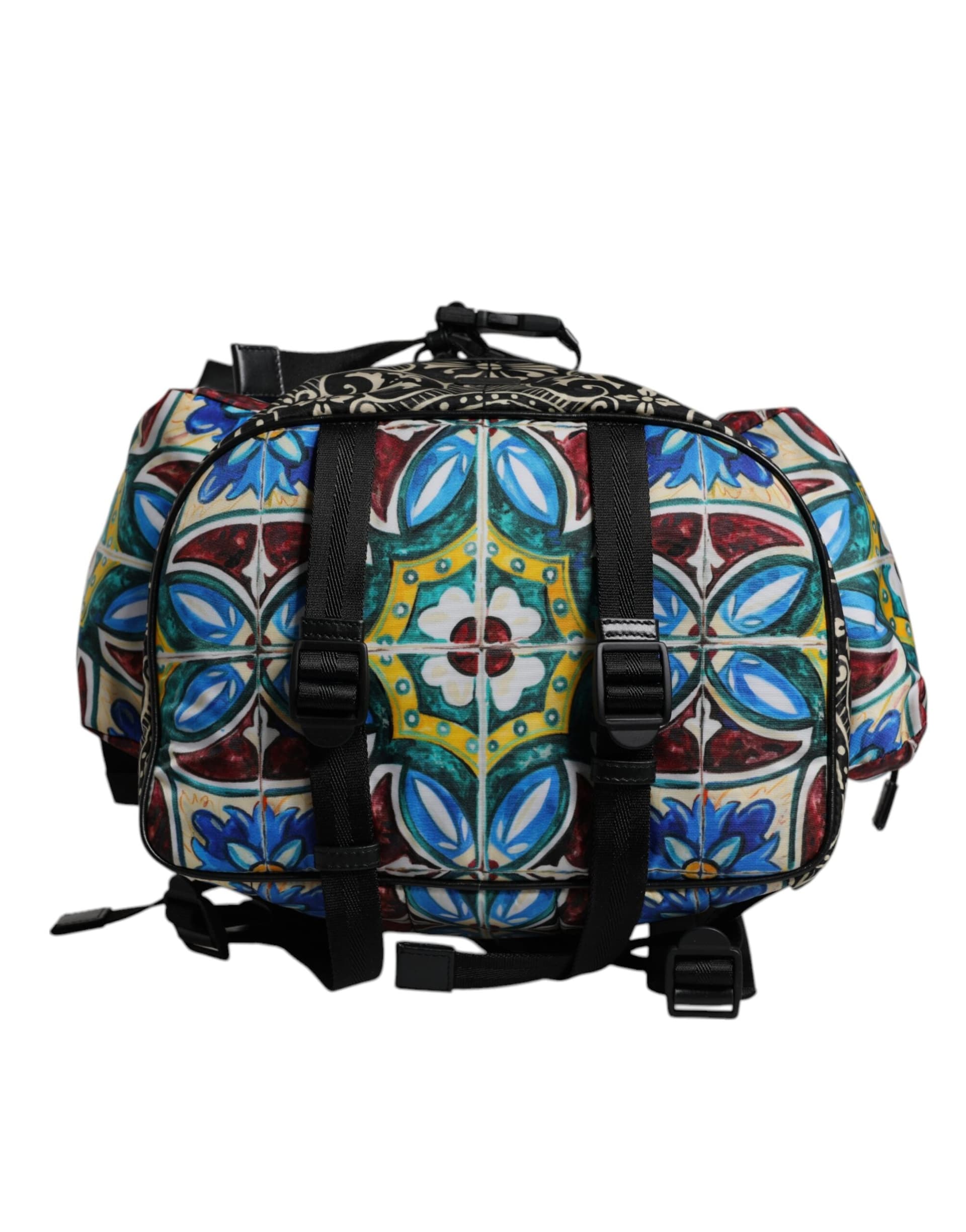 Multicolor Maiolica Print Nylon Backpack Bag - 6