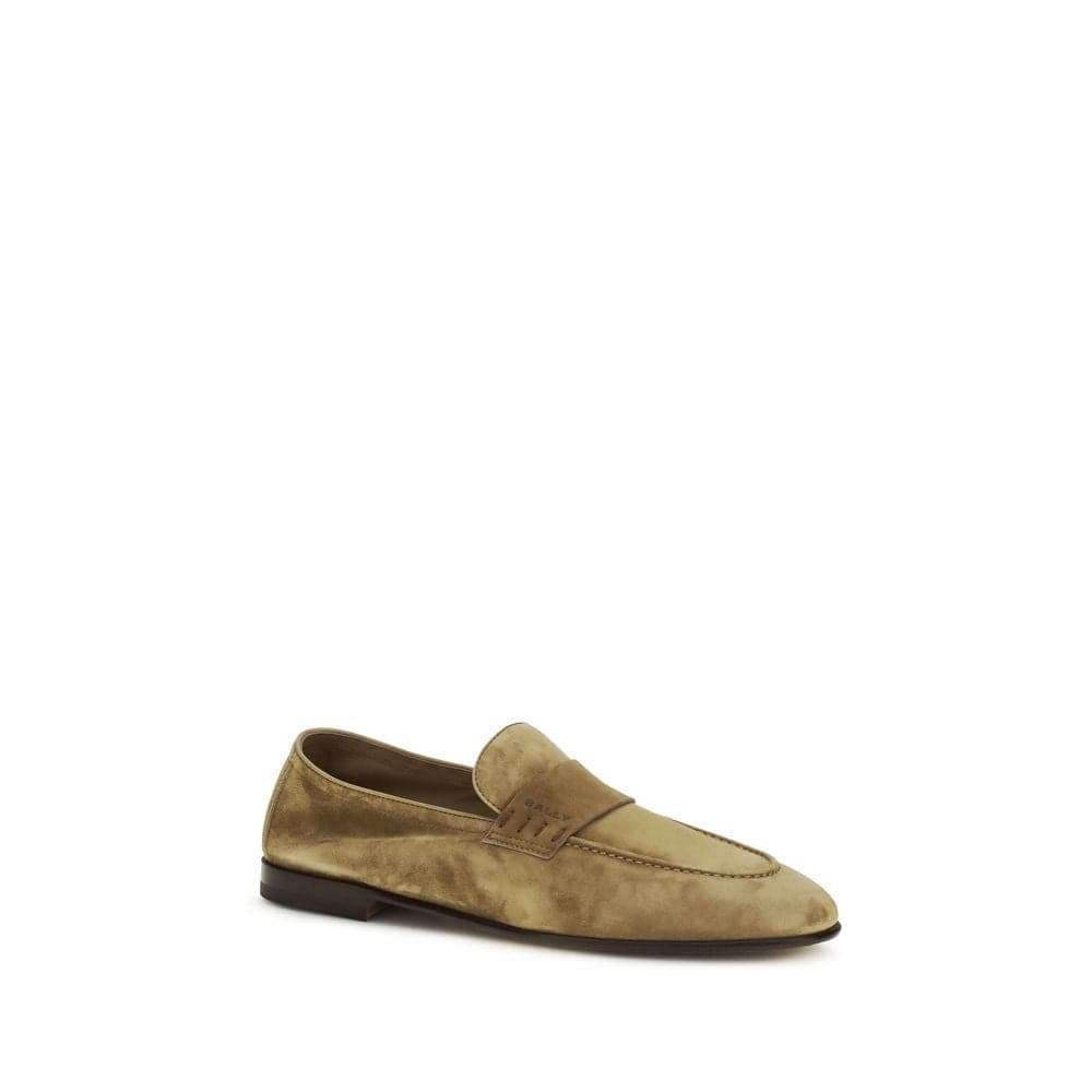 Beige Calf Leather Bos Taurus Slip-On Loafers - 2