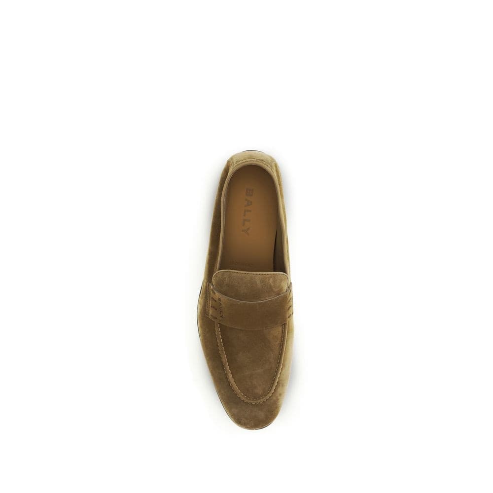 Beige Calf Leather Bos Taurus Slip-On Loafers - 4