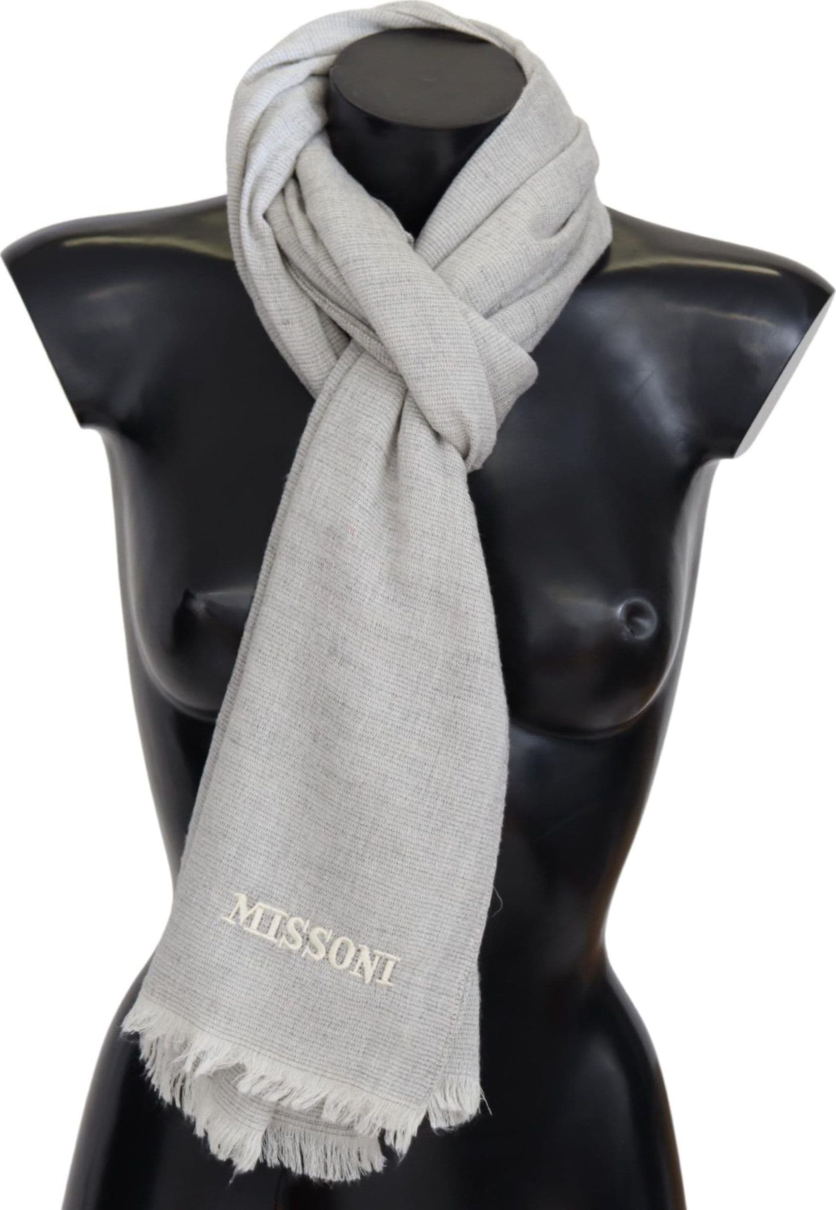 Gray Wool Knit Unisex Neck Wrap Scarf - 3