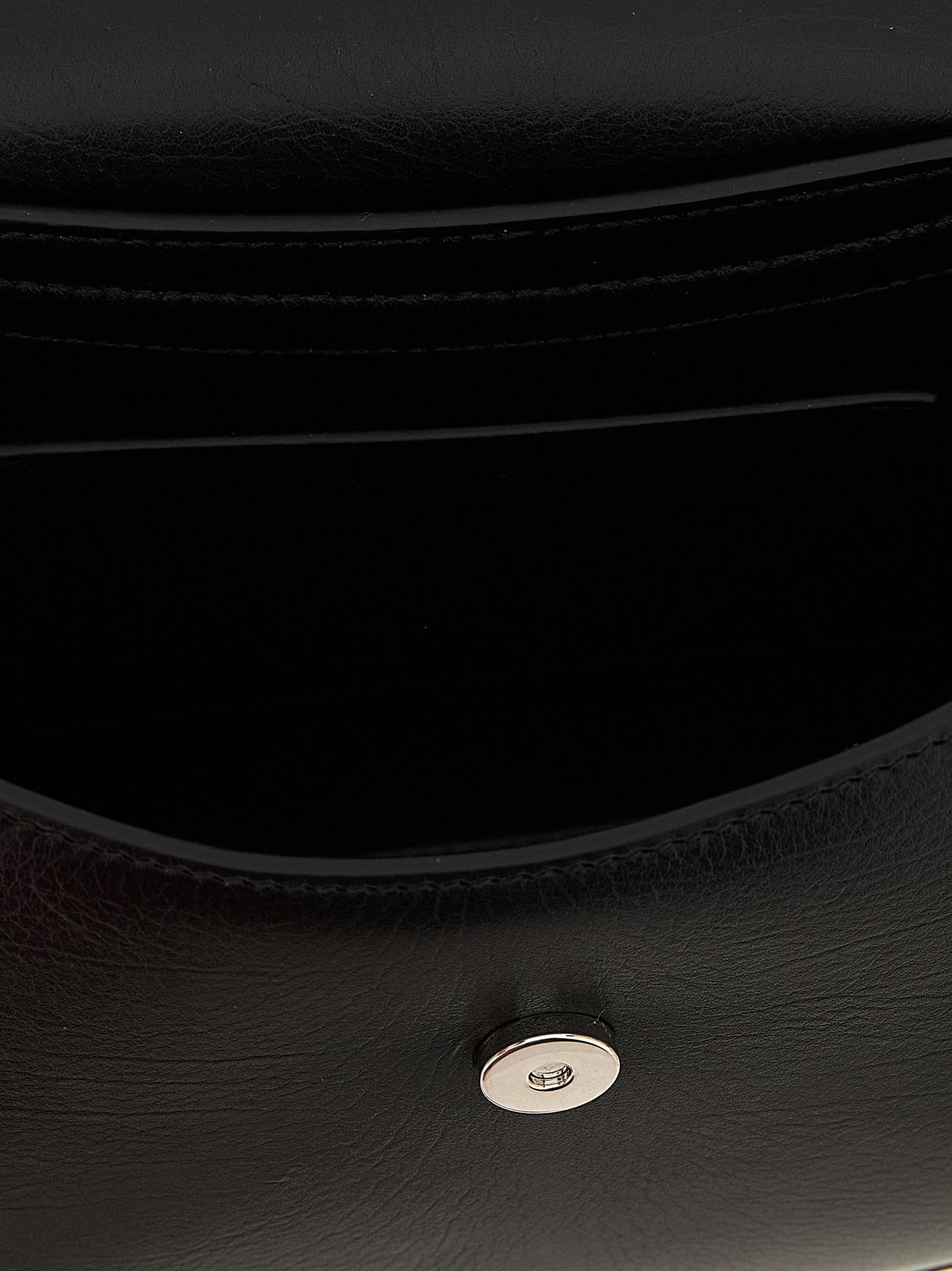 Black Bovine Leather Crossbody Bag - 4