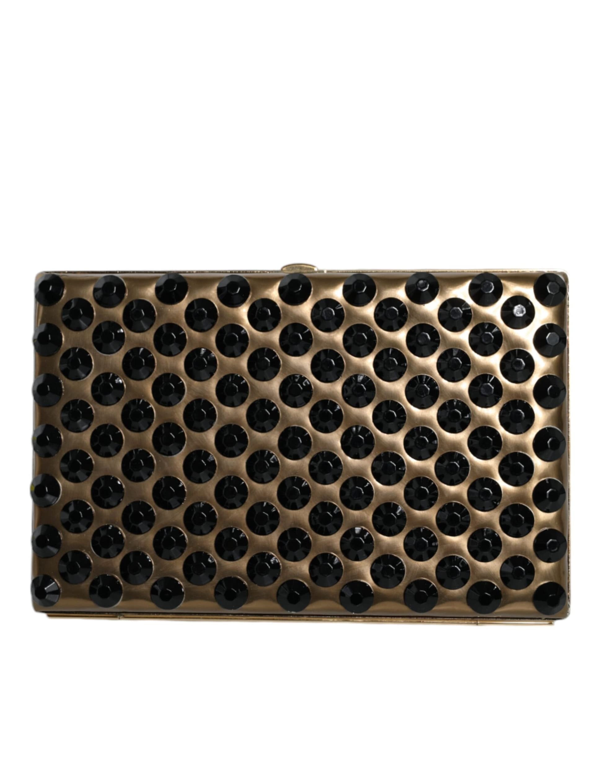 Gold Crystal Bifold Clutch Evening Party Women Purse Bag - 2
