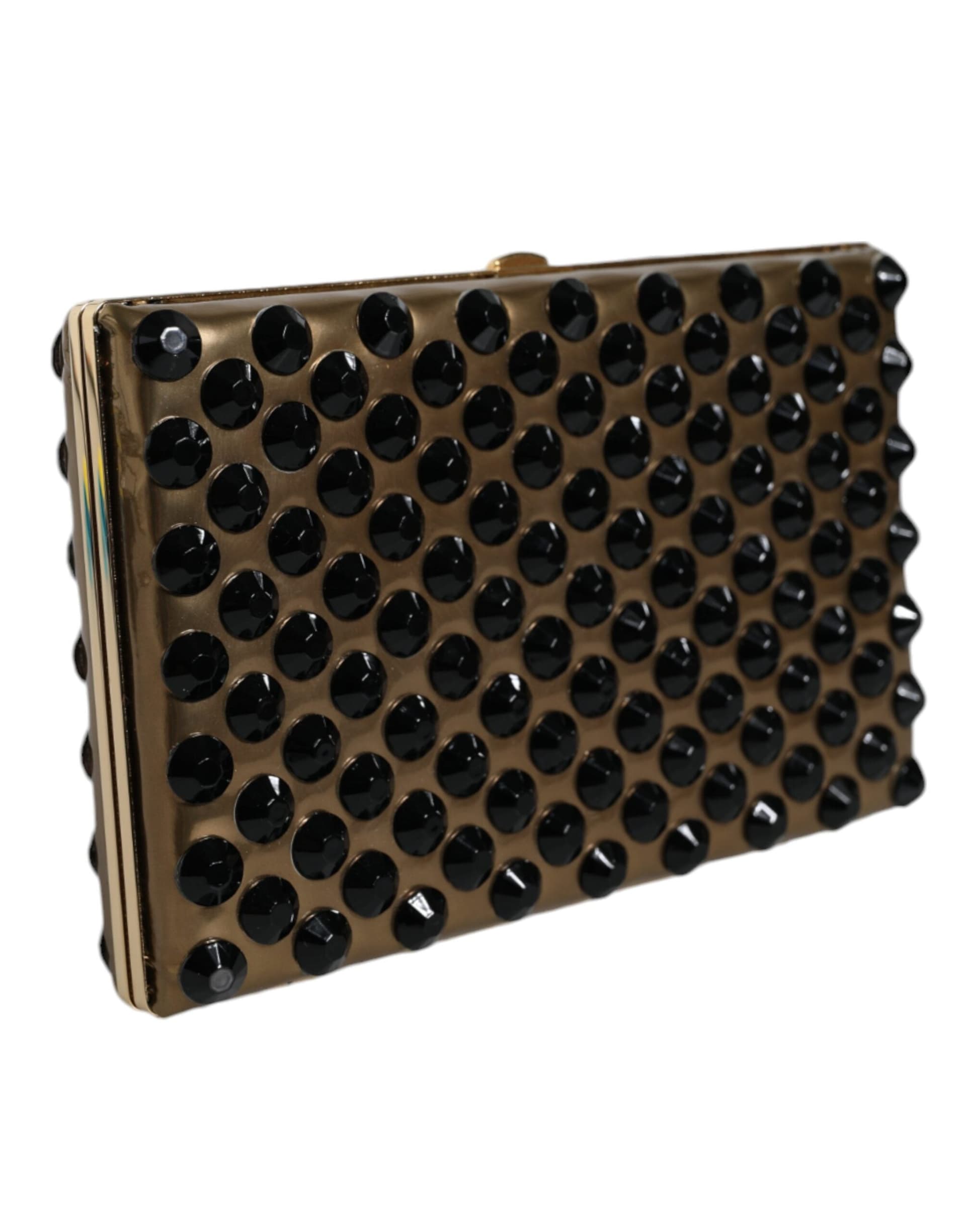 Gold Crystal Bifold Clutch Evening Party Women Purse Bag - 3