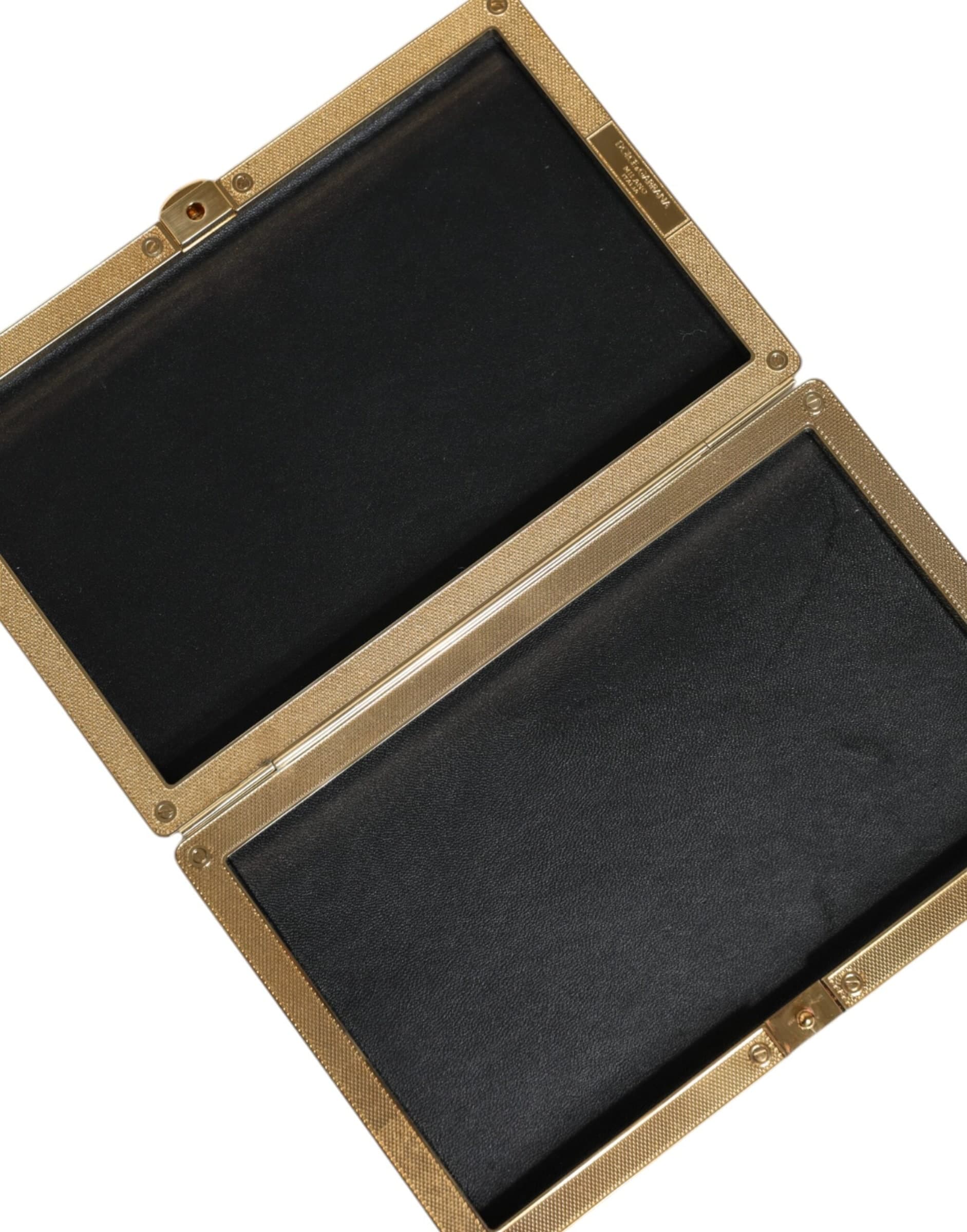Gold Crystal Bifold Clutch Evening Party Women Purse Bag - 6