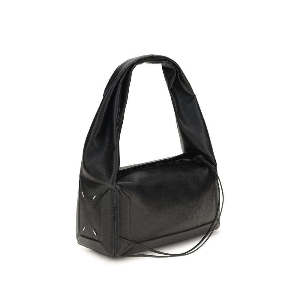 Black Leather Shoulder Bag - 2