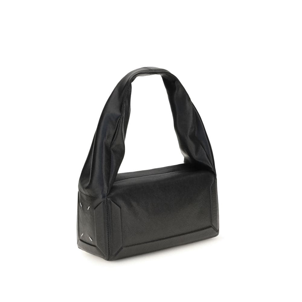 Black Leather Shoulder Bag - 3