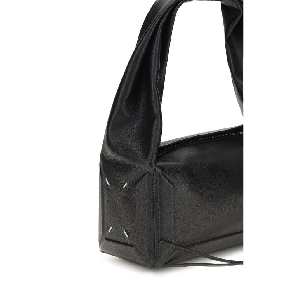 Black Leather Shoulder Bag - 4