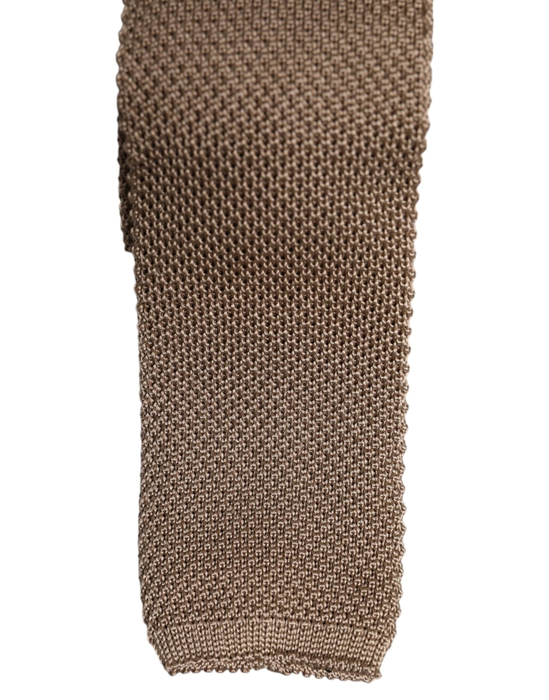 Brown Silk Adjustable Necktie Tie - 3