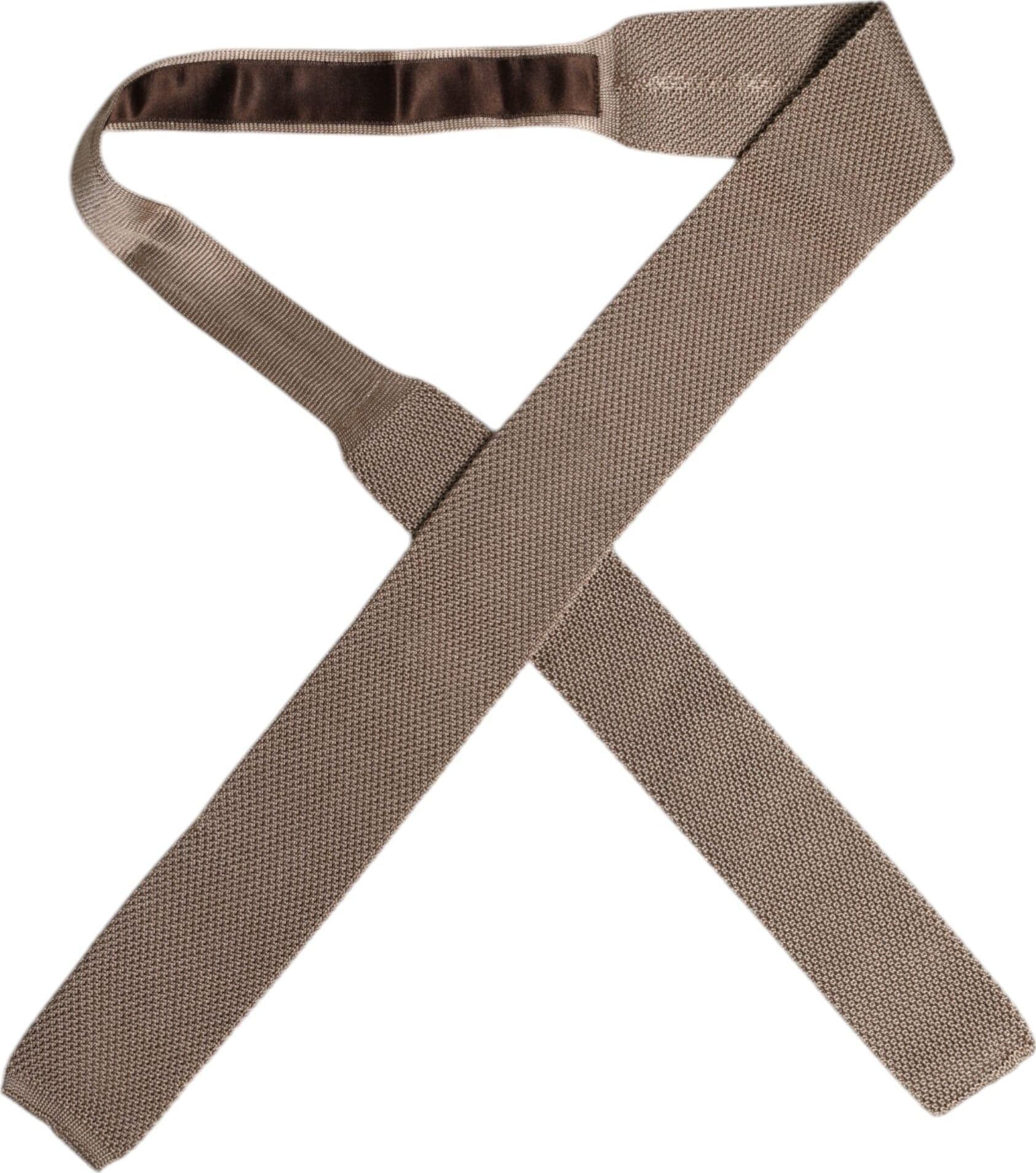 Brown Silk Adjustable Necktie Tie - 4