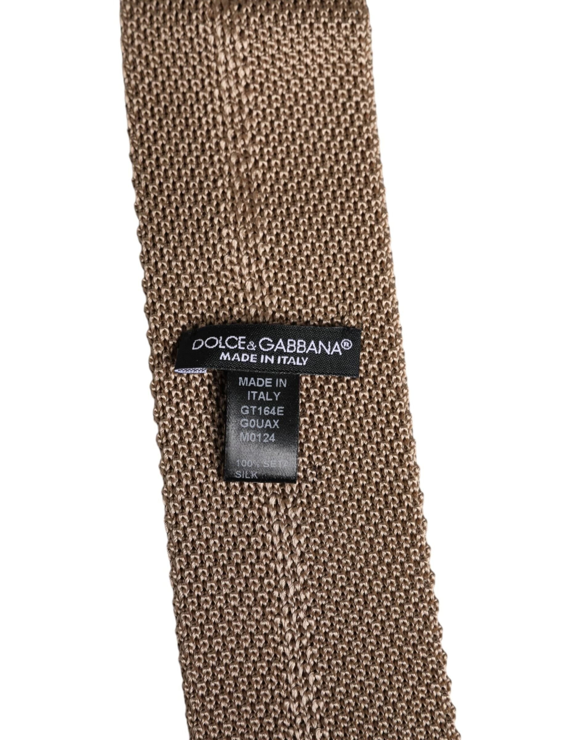 Brown Silk Adjustable Necktie Tie - 5