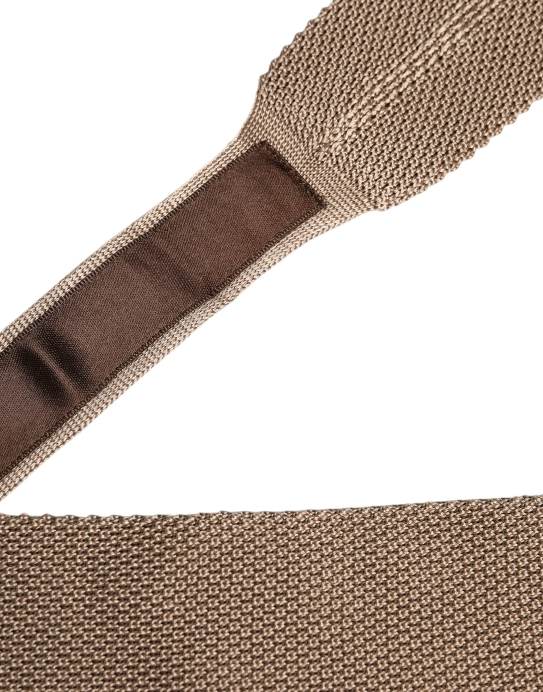 Brown Silk Adjustable Necktie Tie - 6