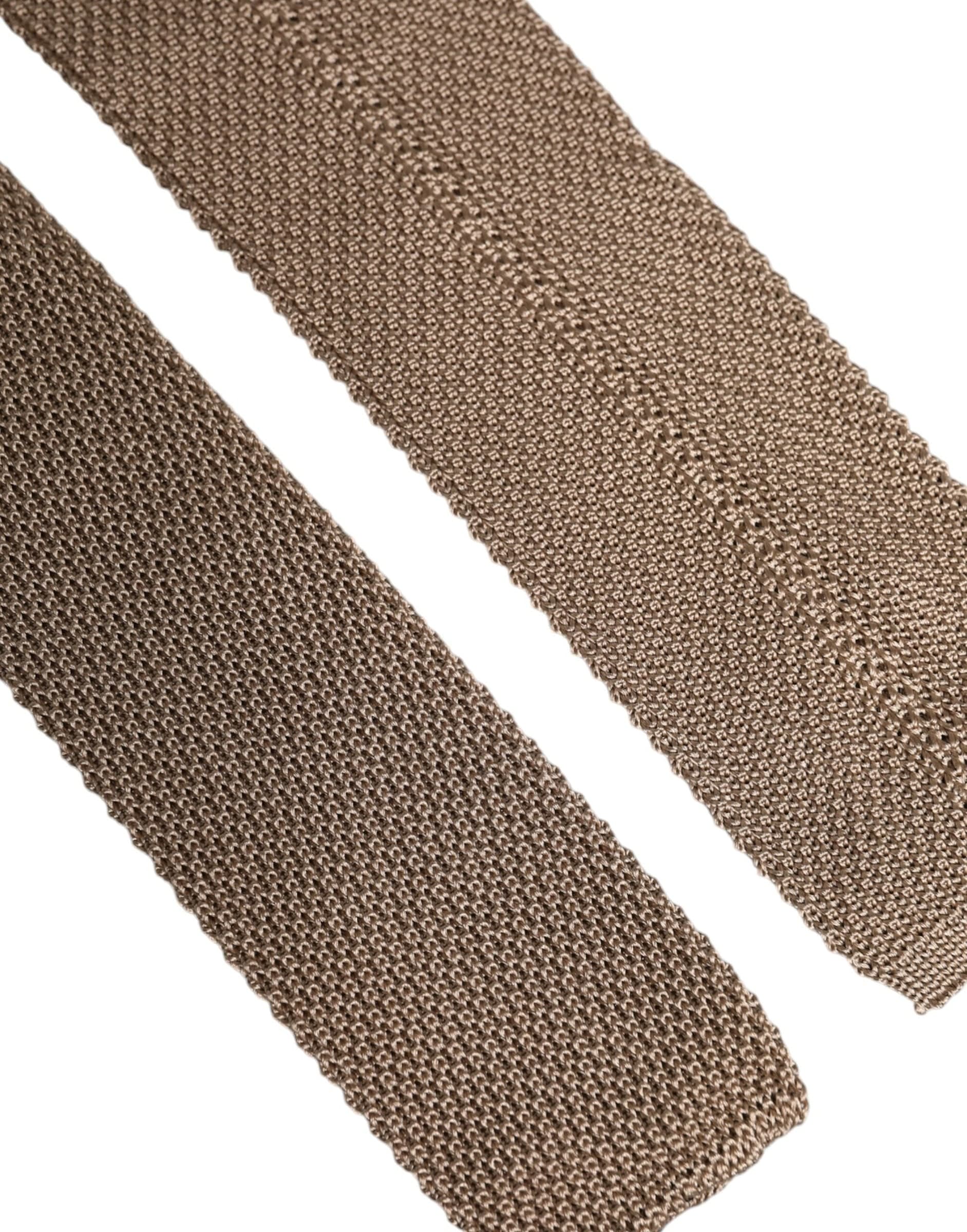 Brown Silk Adjustable Necktie Tie - 7