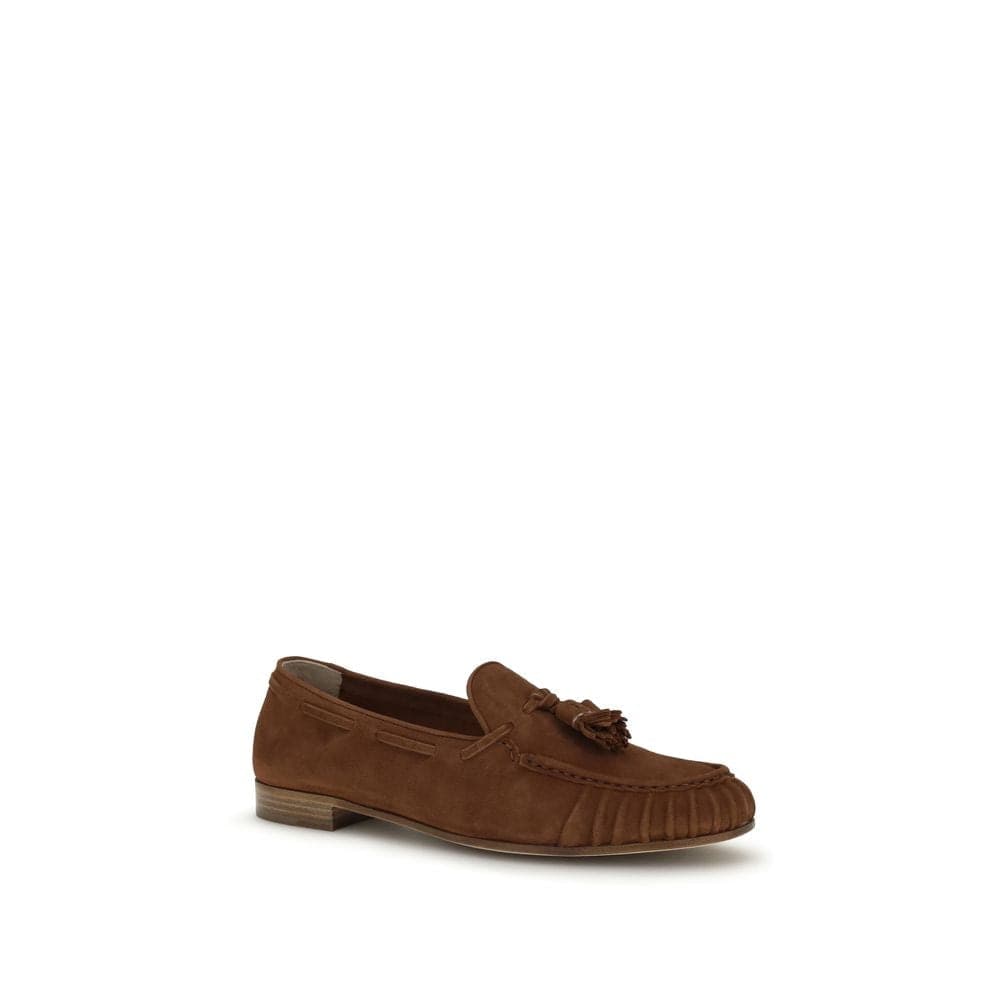Brown Calf Leather Bos Taurus Slip-On Loafers - 2