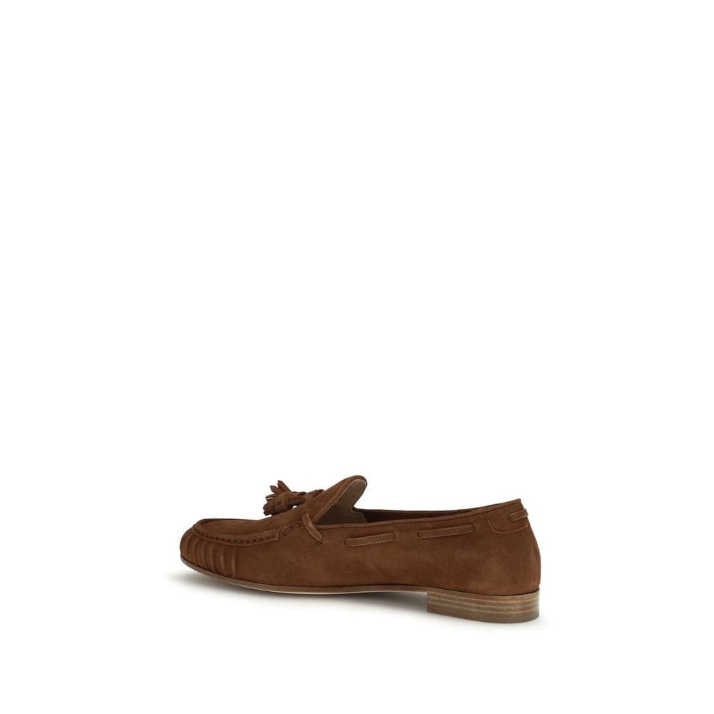Brown Calf Leather Bos Taurus Slip-On Loafers - 3
