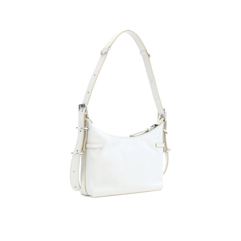 White Leather Shoulder Bag - 3