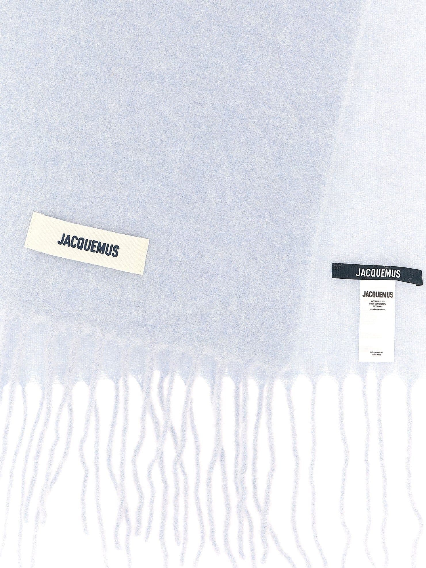 Blue Alpaca Leather Scarf - 3