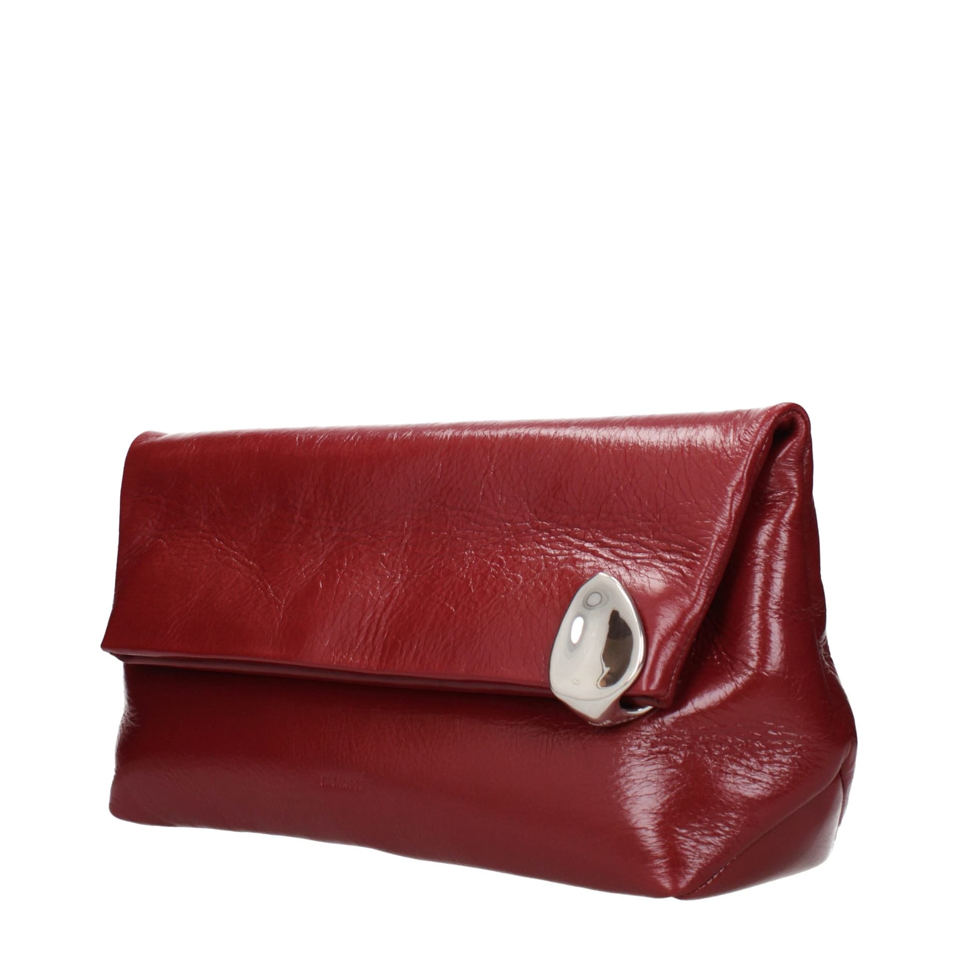 Red Leather Clutch Bag - 2
