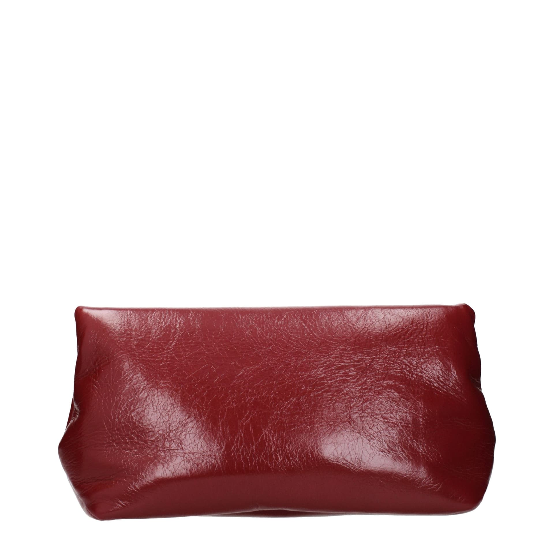 Red Leather Clutch Bag - 3