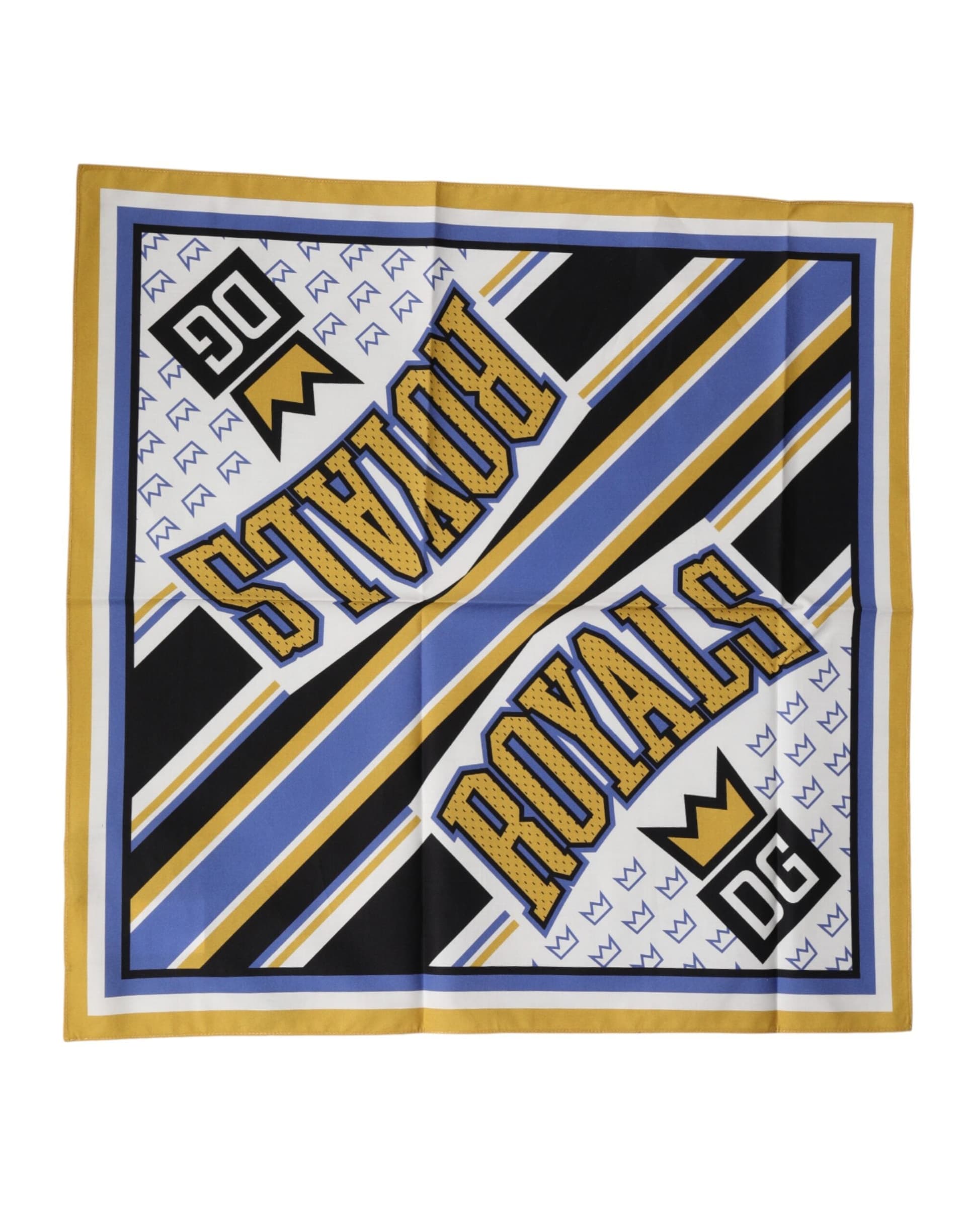 Multicolor DG Royals Square Foulard Men 50cm x 50cm Scarf - 4