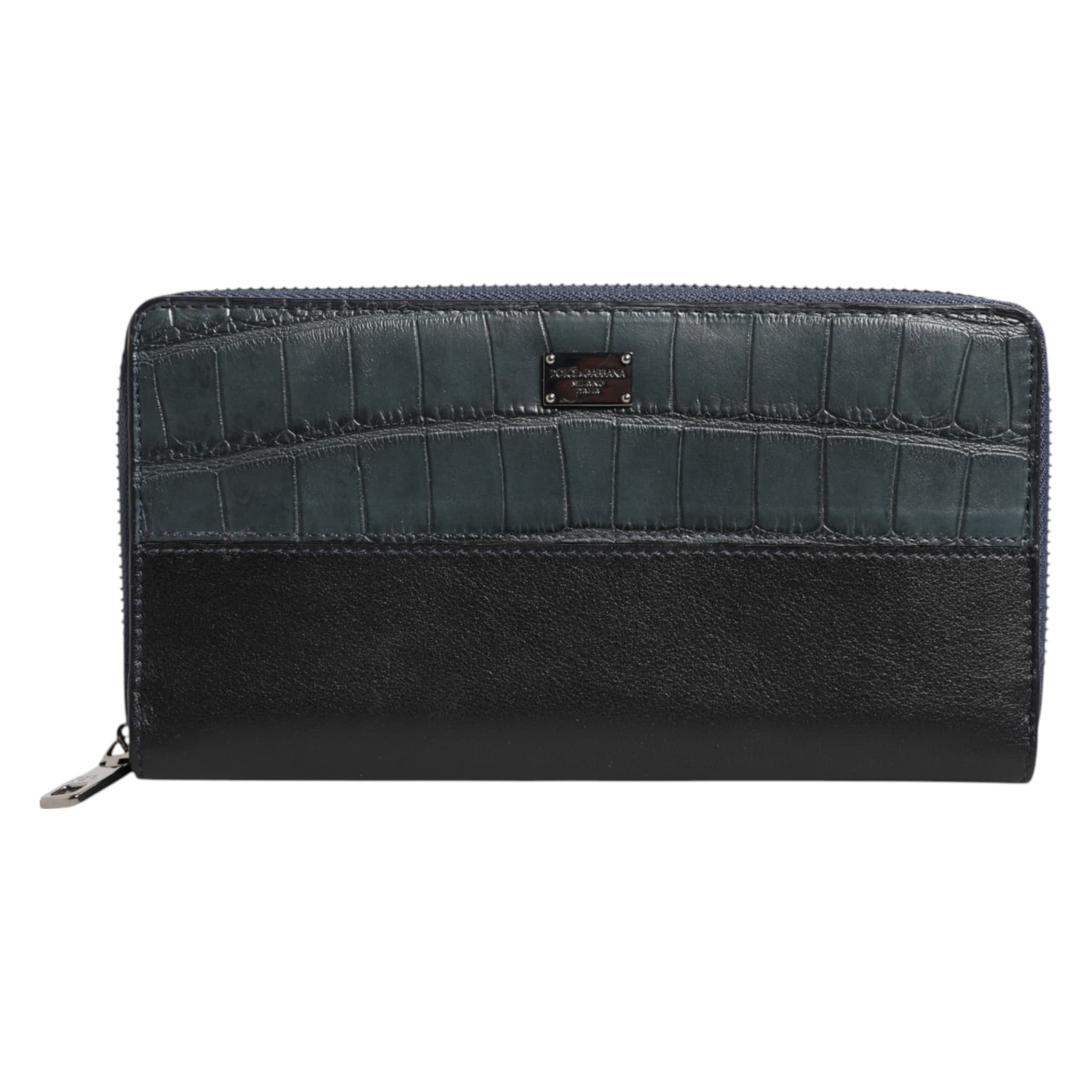 Black Blue Exotic Leather Men Continental Clutch Wallet - 2