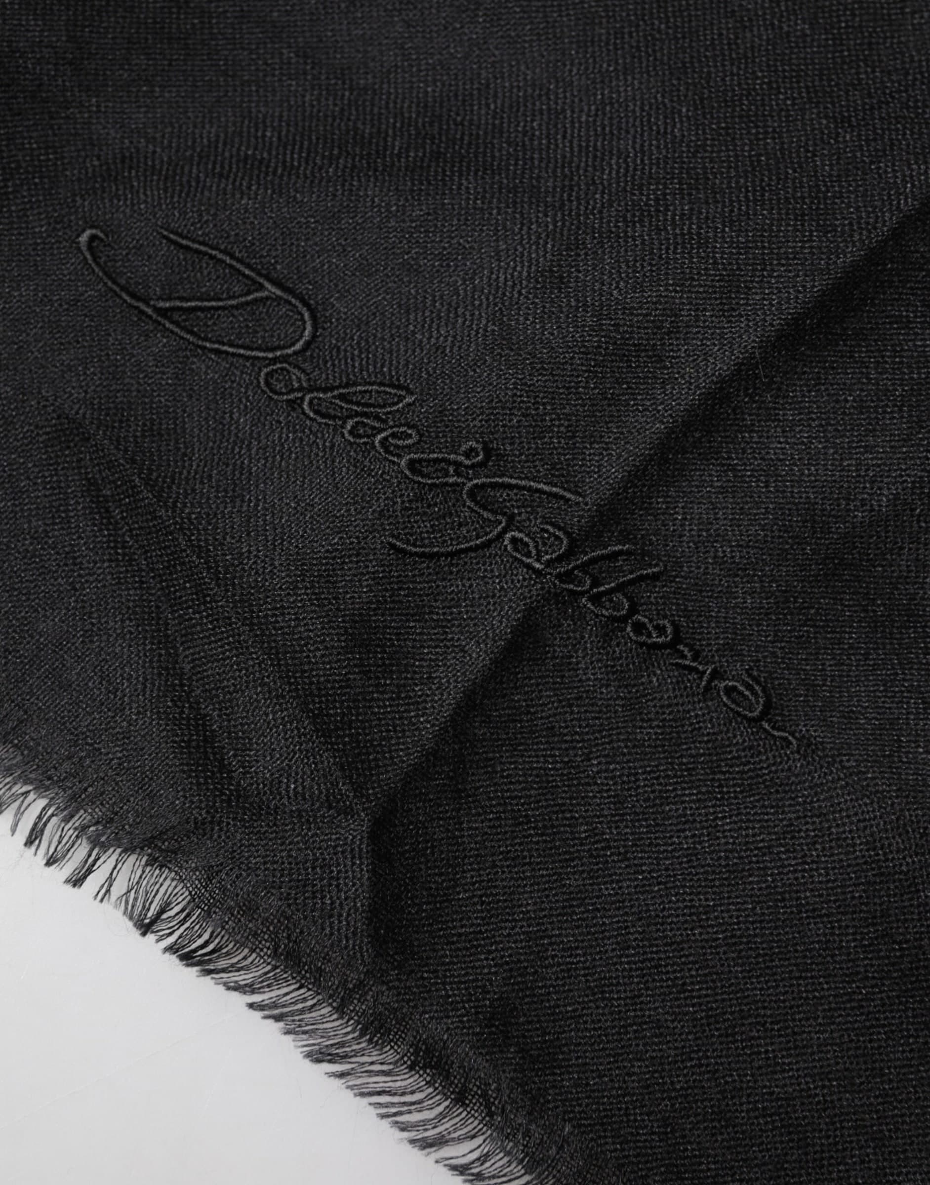 Black Cashmere Knit Neck Wrap Shawl Scarf - 2