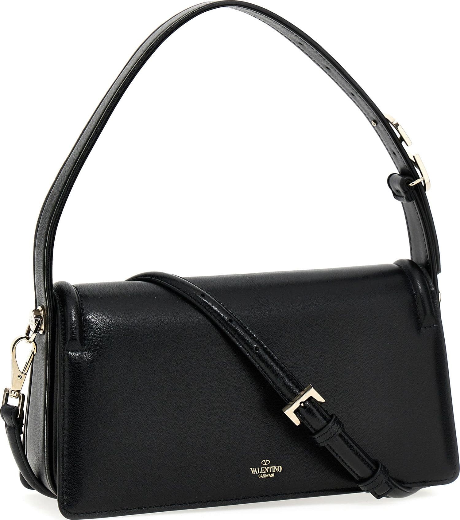 Black Leather Shoulder Bag - 2