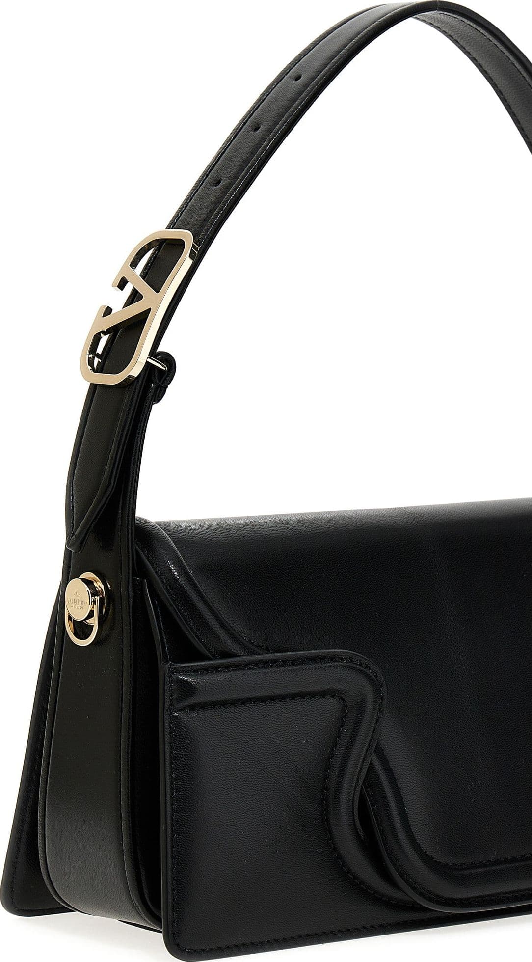 Black Leather Shoulder Bag - 3