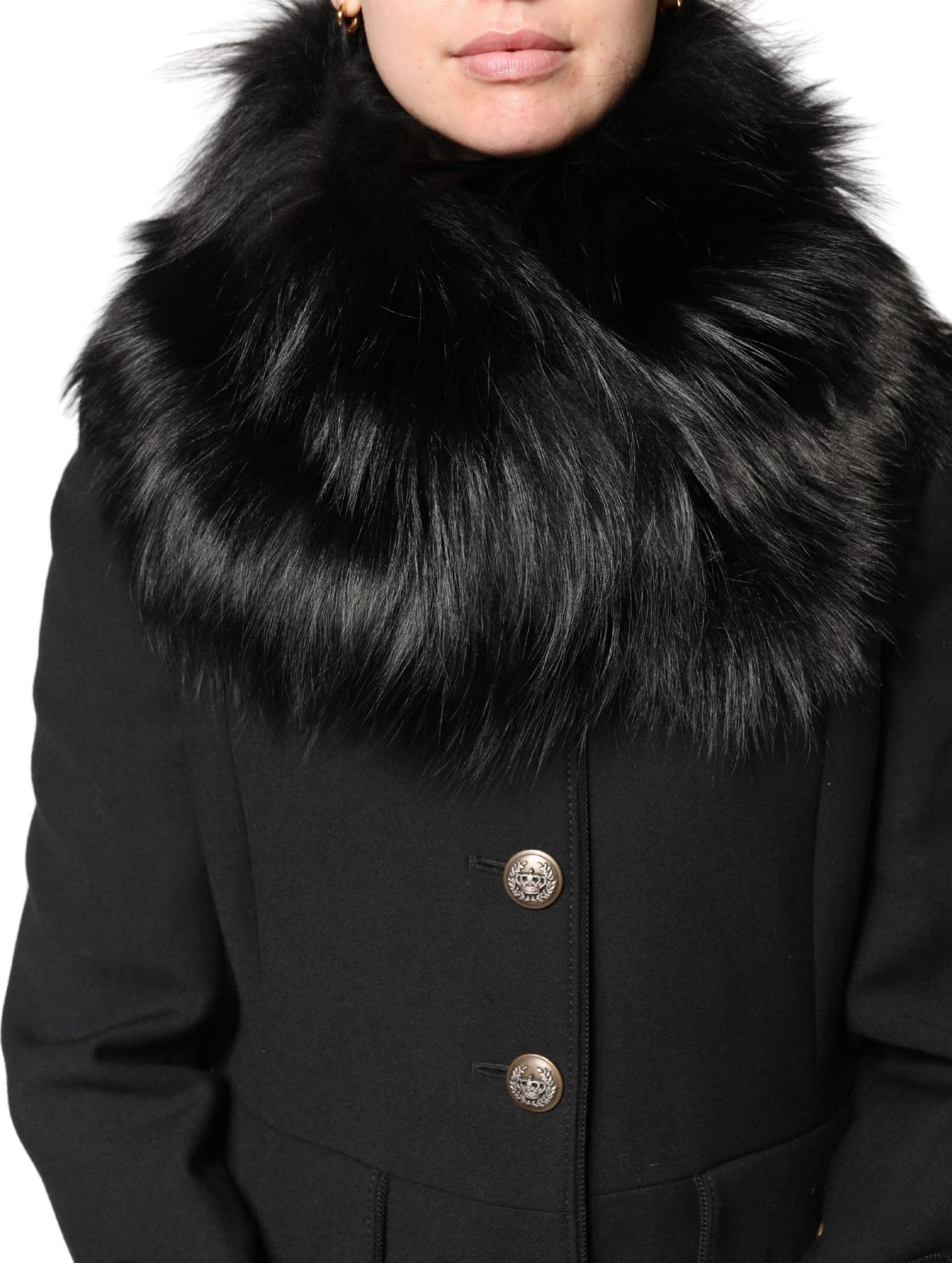 Black Fur Shoulder Collar Wrap Shawl Scarf - 8