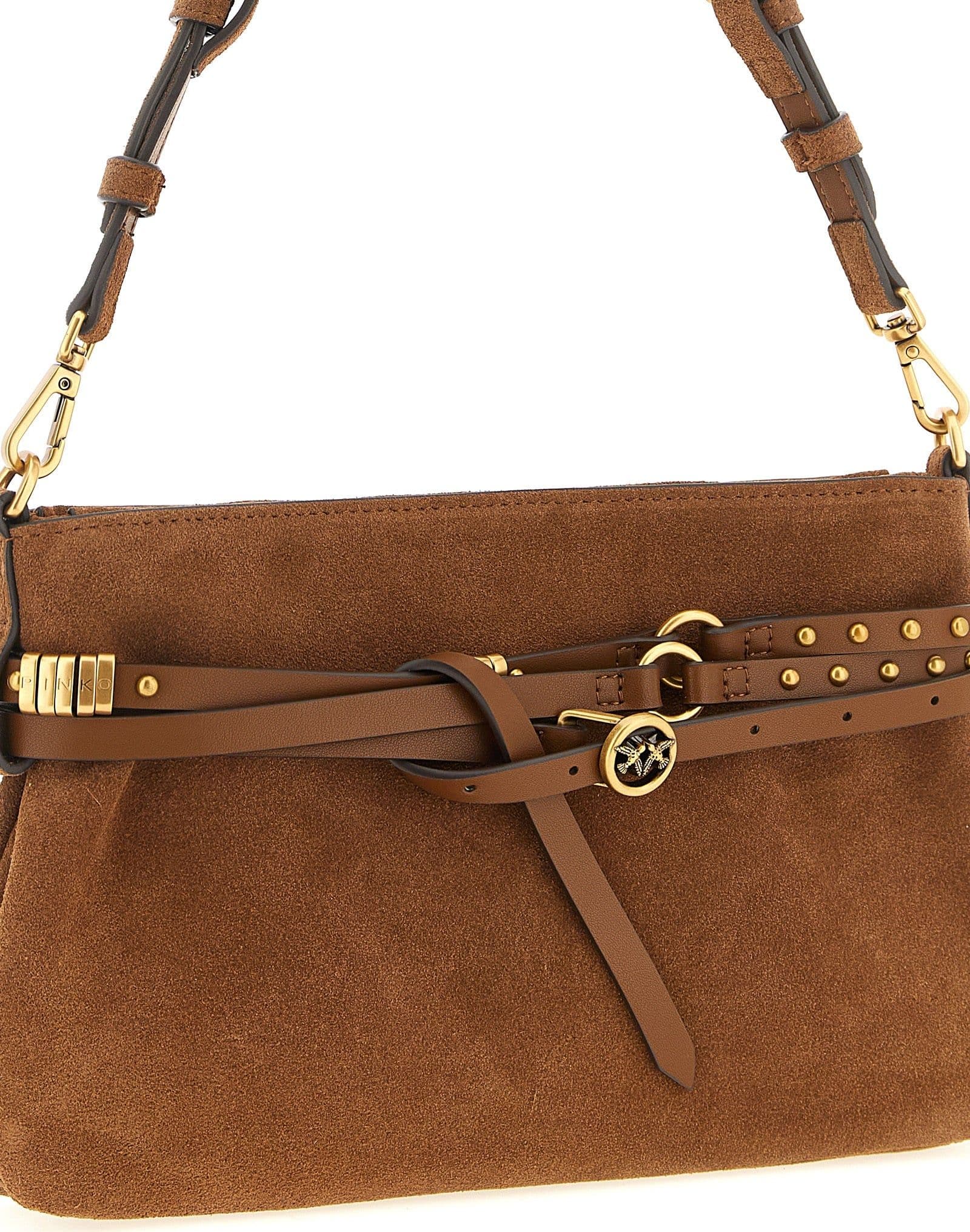 Brown Lamb Leather Shoulder Bag - 3