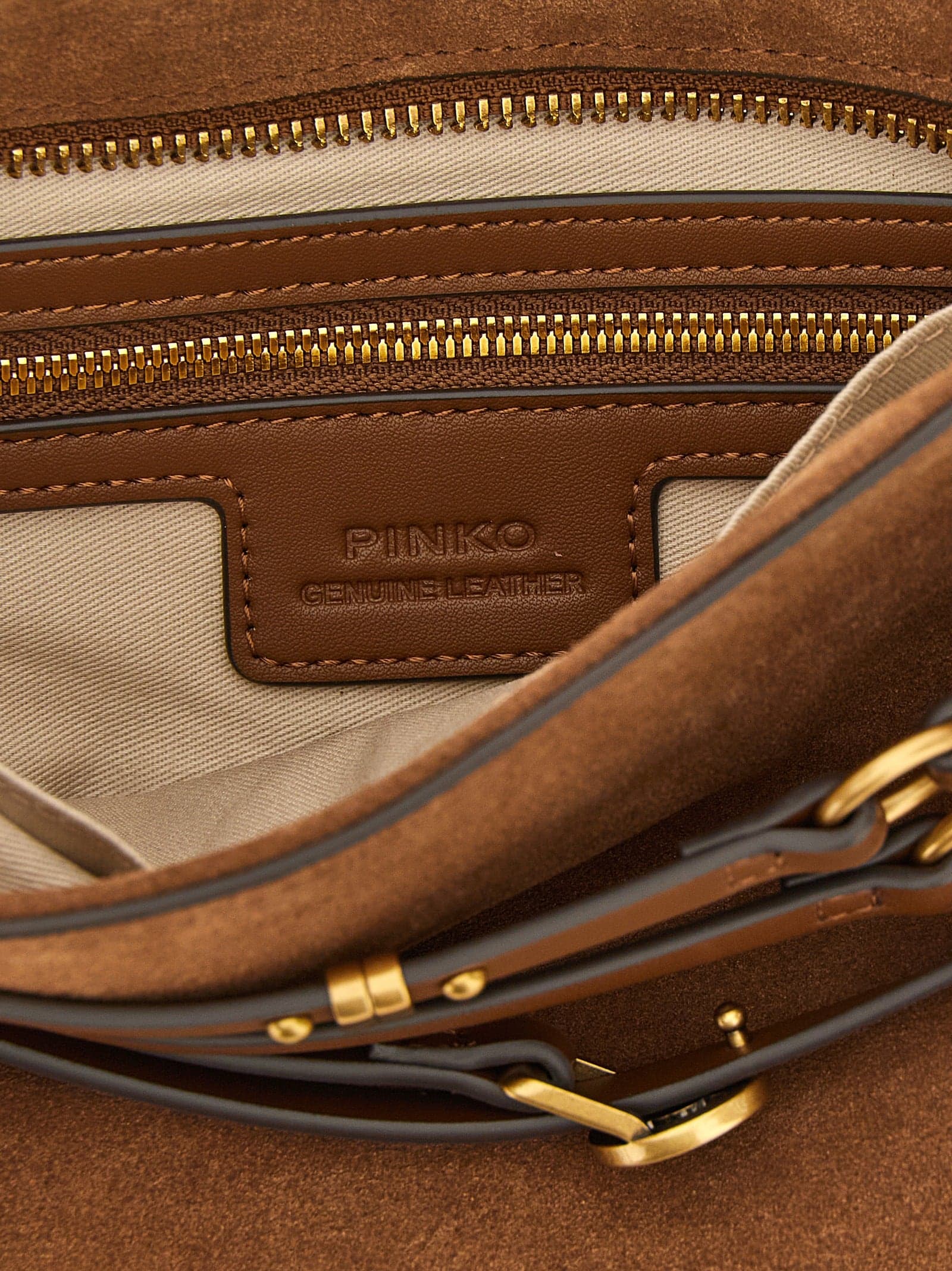 Brown Lamb Leather Shoulder Bag - 4