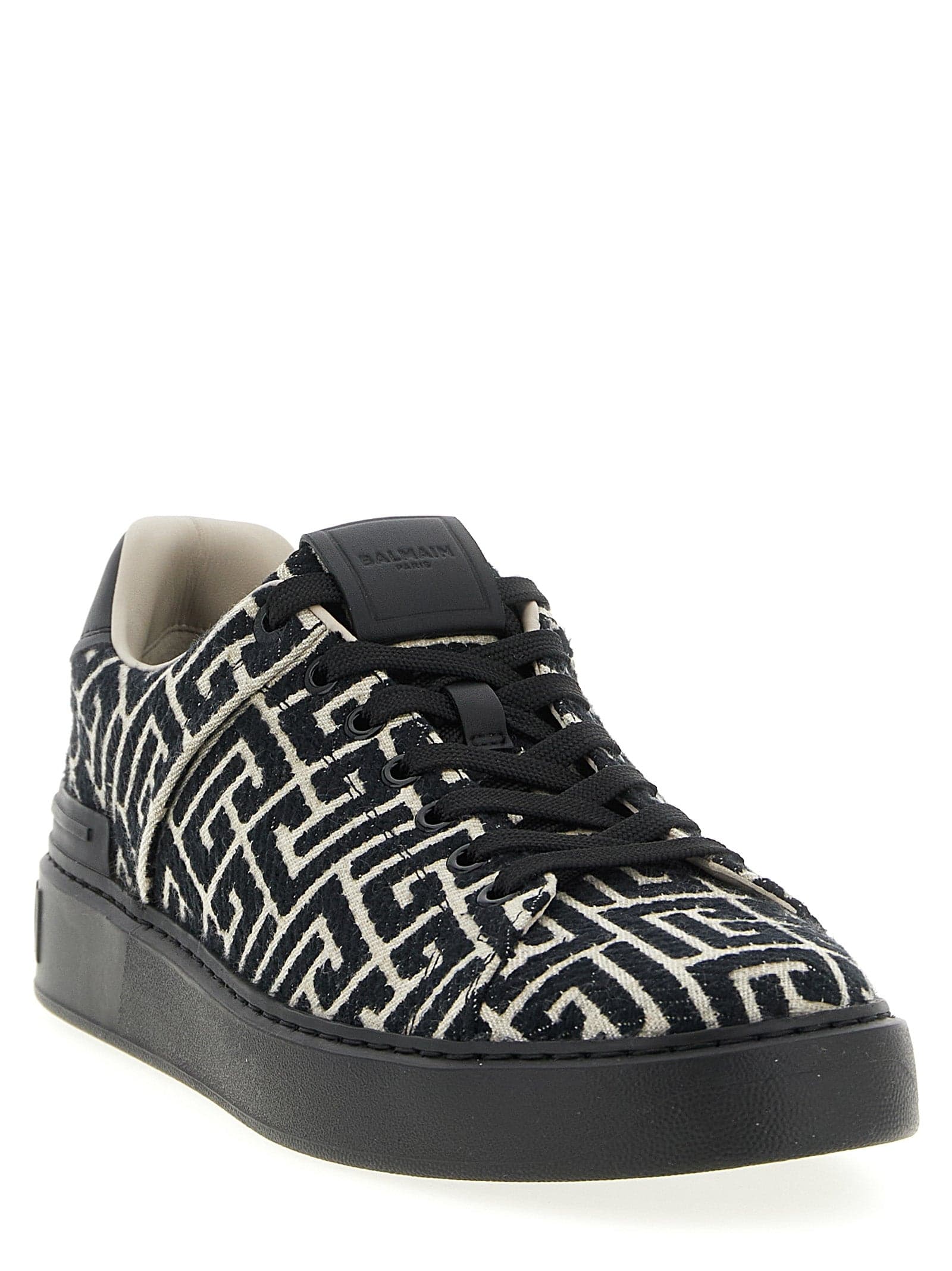 Black Cotton Sneakers - 2