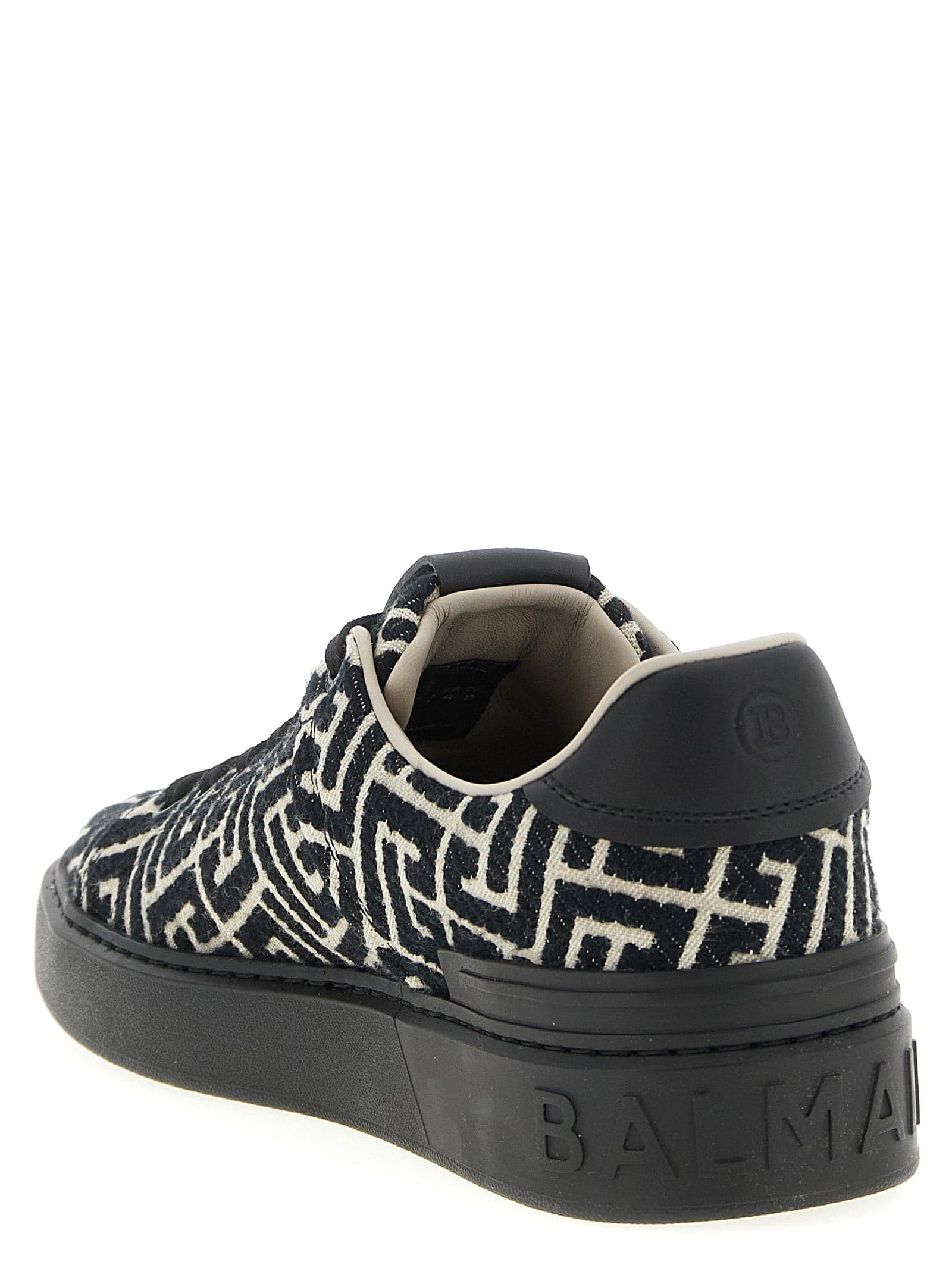 Black Cotton Sneakers - 3