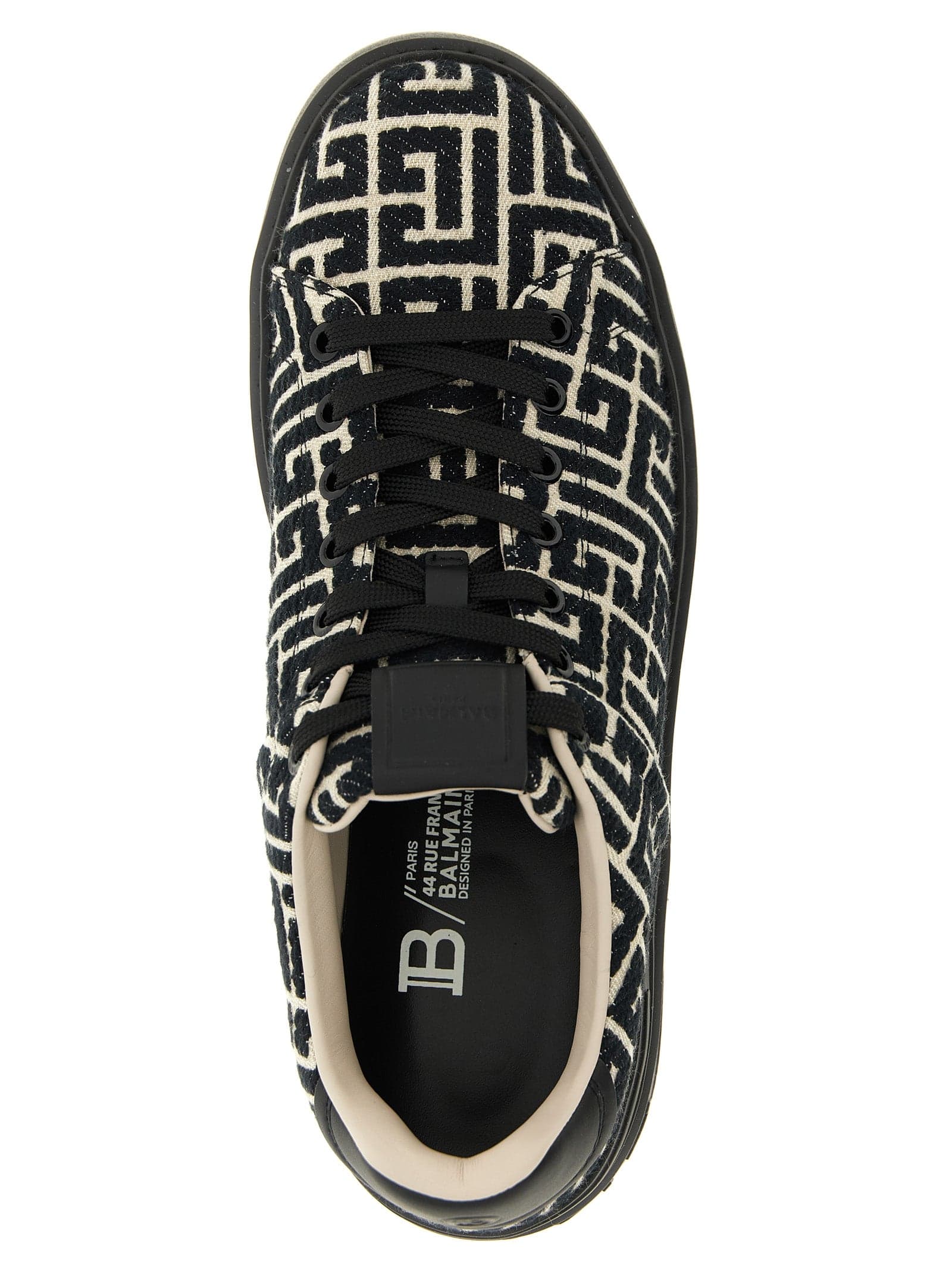 Black Cotton Sneakers - 4
