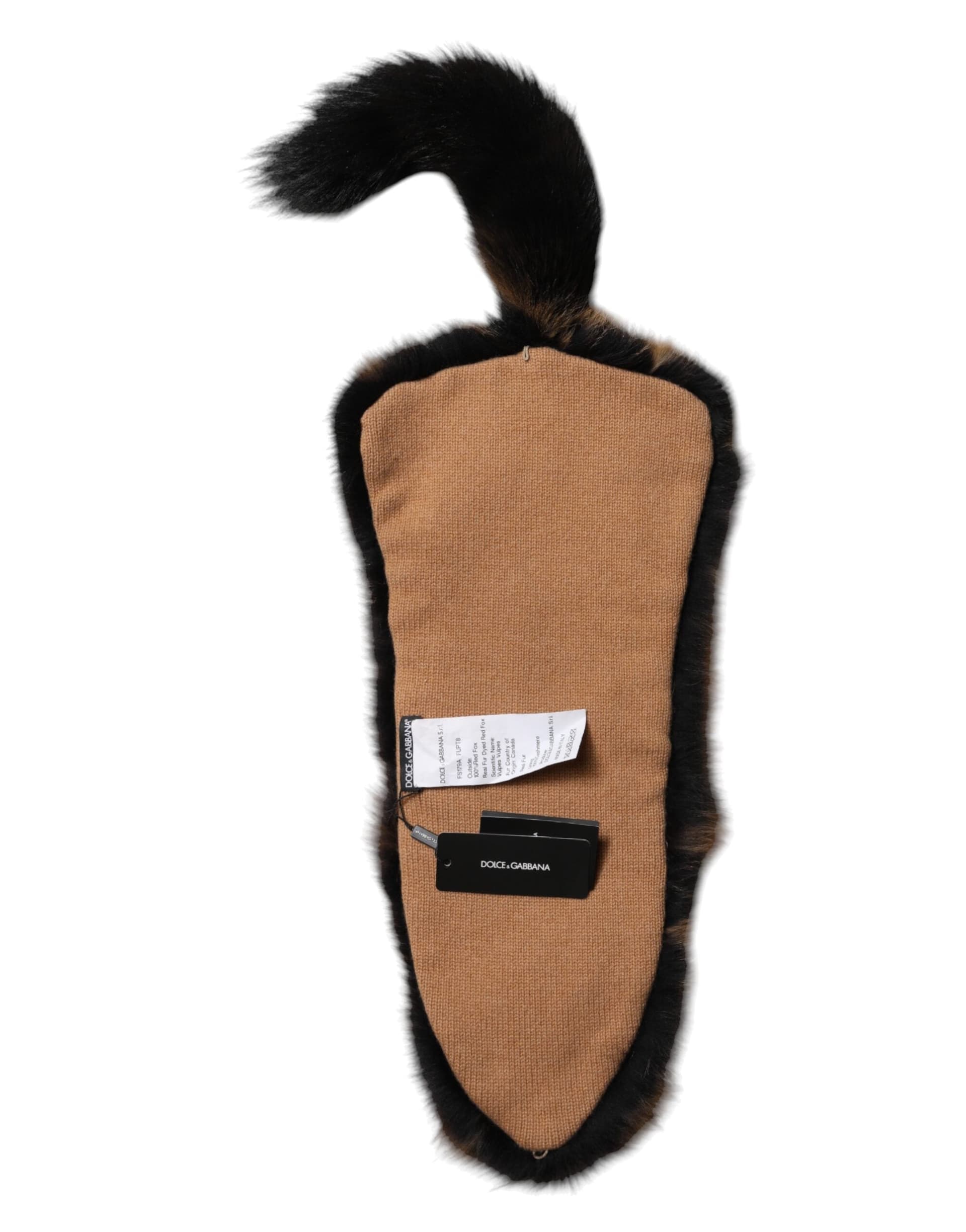 Brown Red Fox Fur Neck Cashmere Warmer Scarf - 6