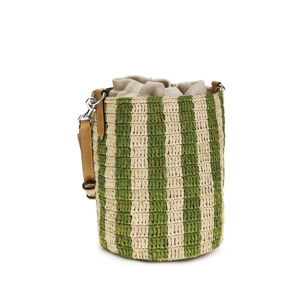 Bicolor Raffia Backet Bag - 3