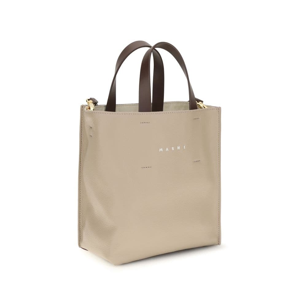 Beige Calf Leather Bos Taurus Handbag - 2