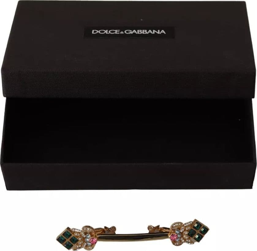 Gold Plated 925 Sterling Silver Crystal Collar Stop Brooch - 3