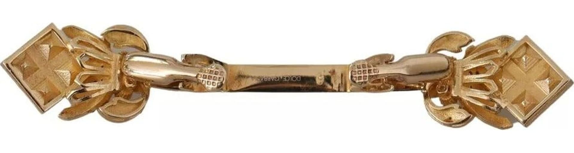 Gold Plated 925 Sterling Silver Crystal Collar Stop Brooch - 7