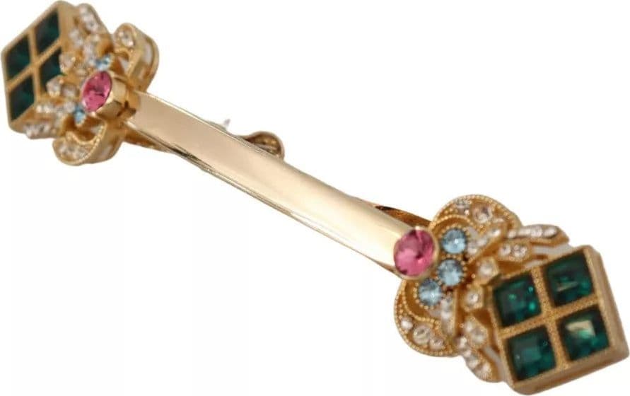 Gold Plated 925 Sterling Silver Crystal Collar Stop Brooch - 8