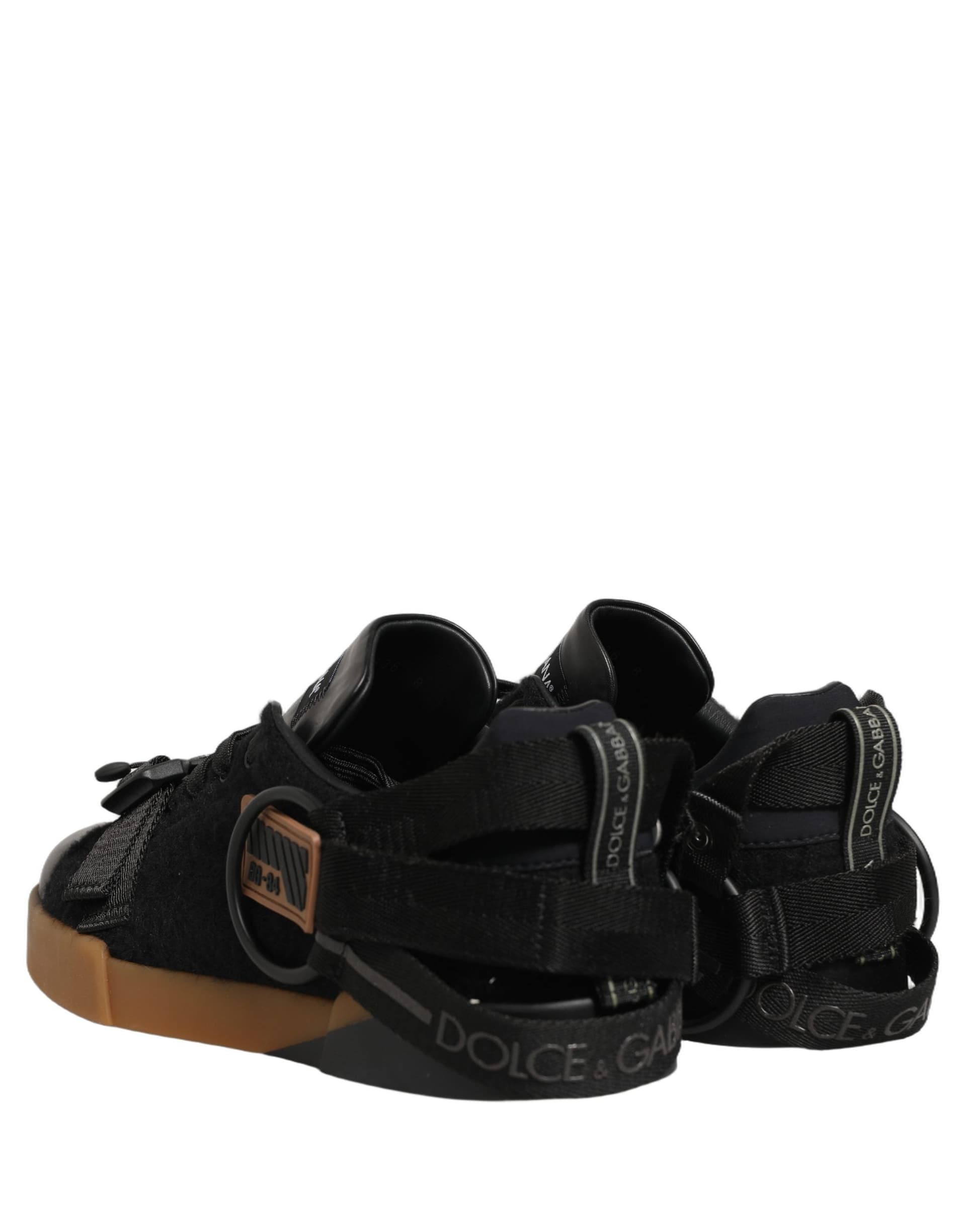 Black Leather Low Trainers Men Sneakers Shoes - 4
