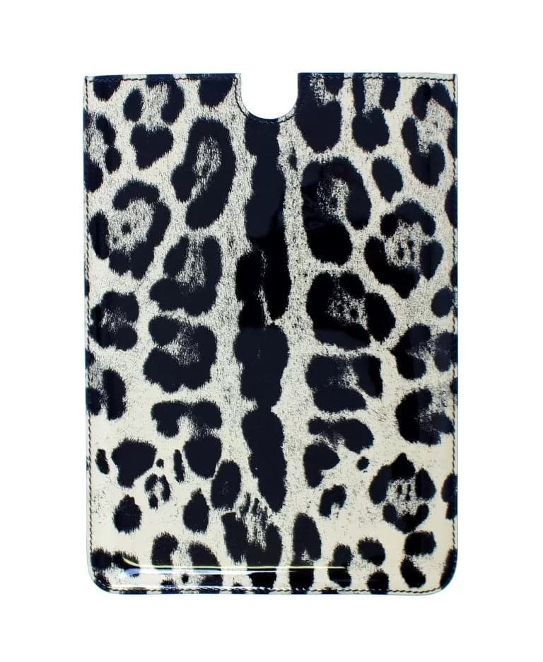 White Leopard Pattern Leather eBook Cover Tablet Case - 2
