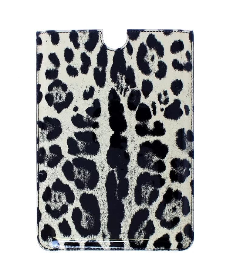 White Leopard Pattern Leather eBook Cover Tablet Case - 3