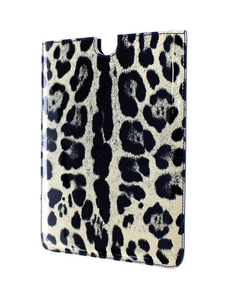 White Leopard Pattern Leather eBook Cover Tablet Case - 4
