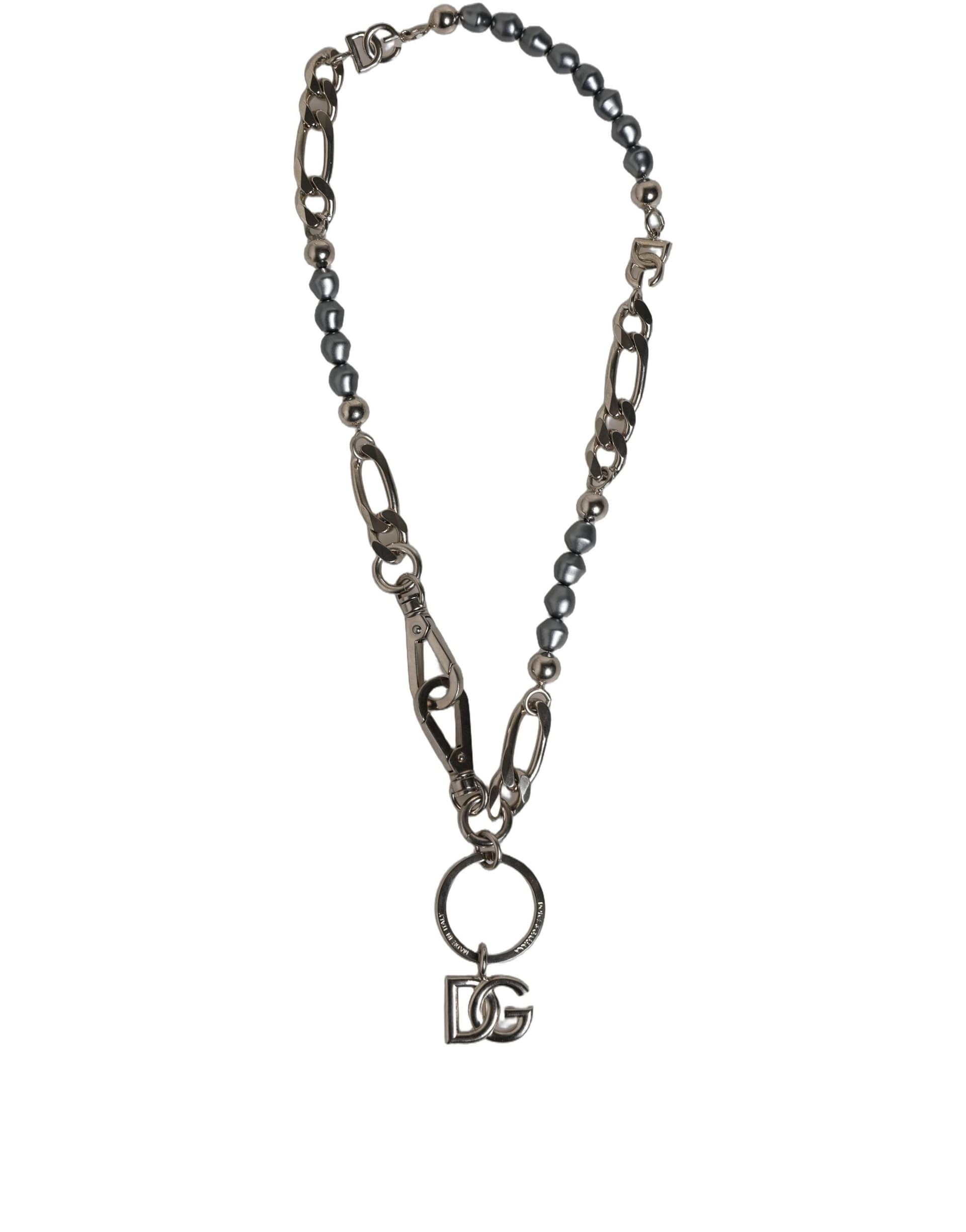 Silver Tone Chain Signature DG Logo Pendant Necklace - 3