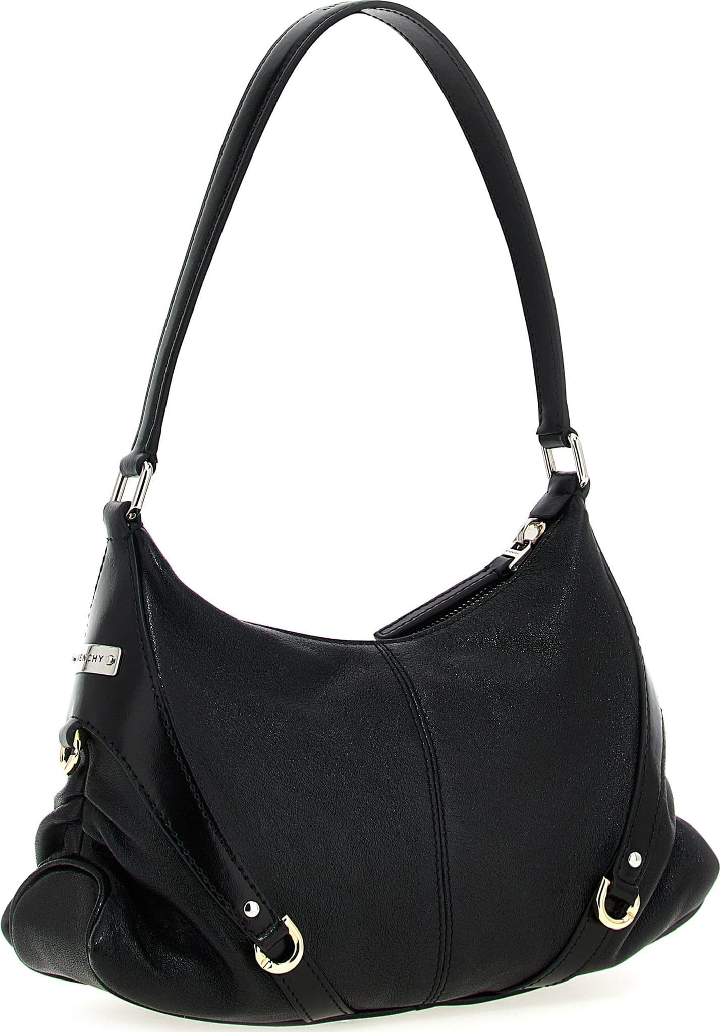 Black Lamb Leather Shoulder Bag - 2