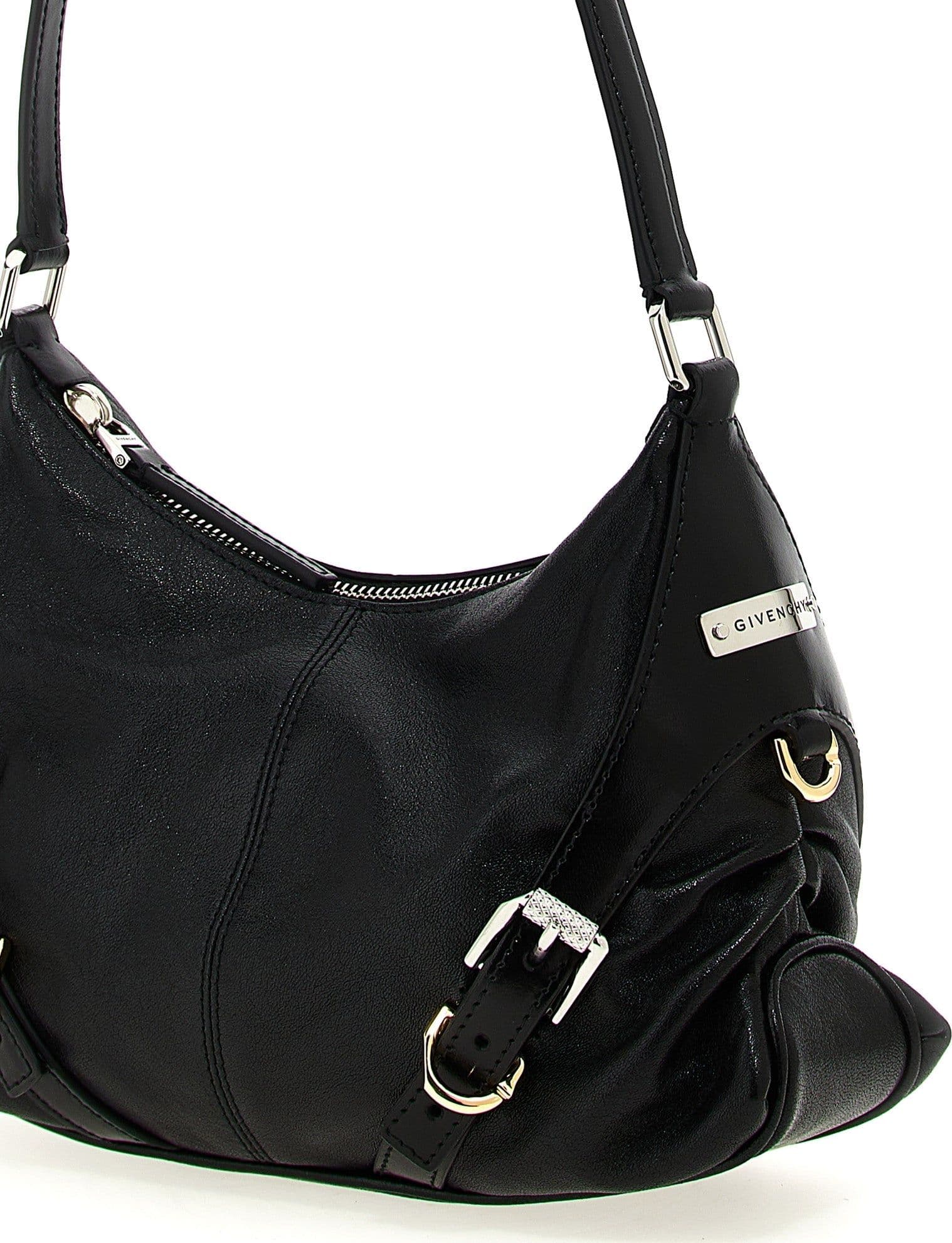 Black Lamb Leather Shoulder Bag - 3