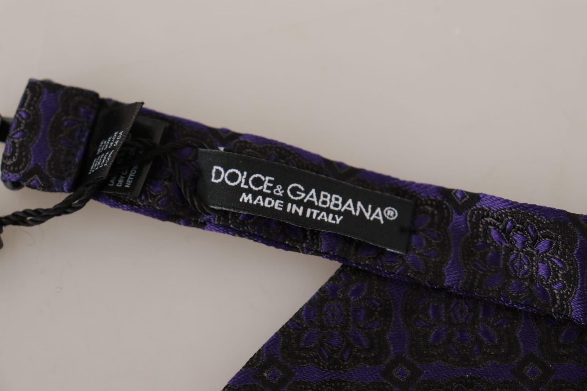 Blue Geometric Silk Adjustable Neck Papillon Tie - 3