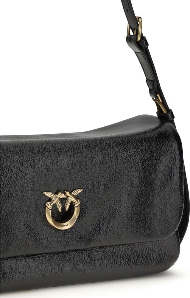 Black Calf Leather Bos Taurus Shoulder Bag - 4