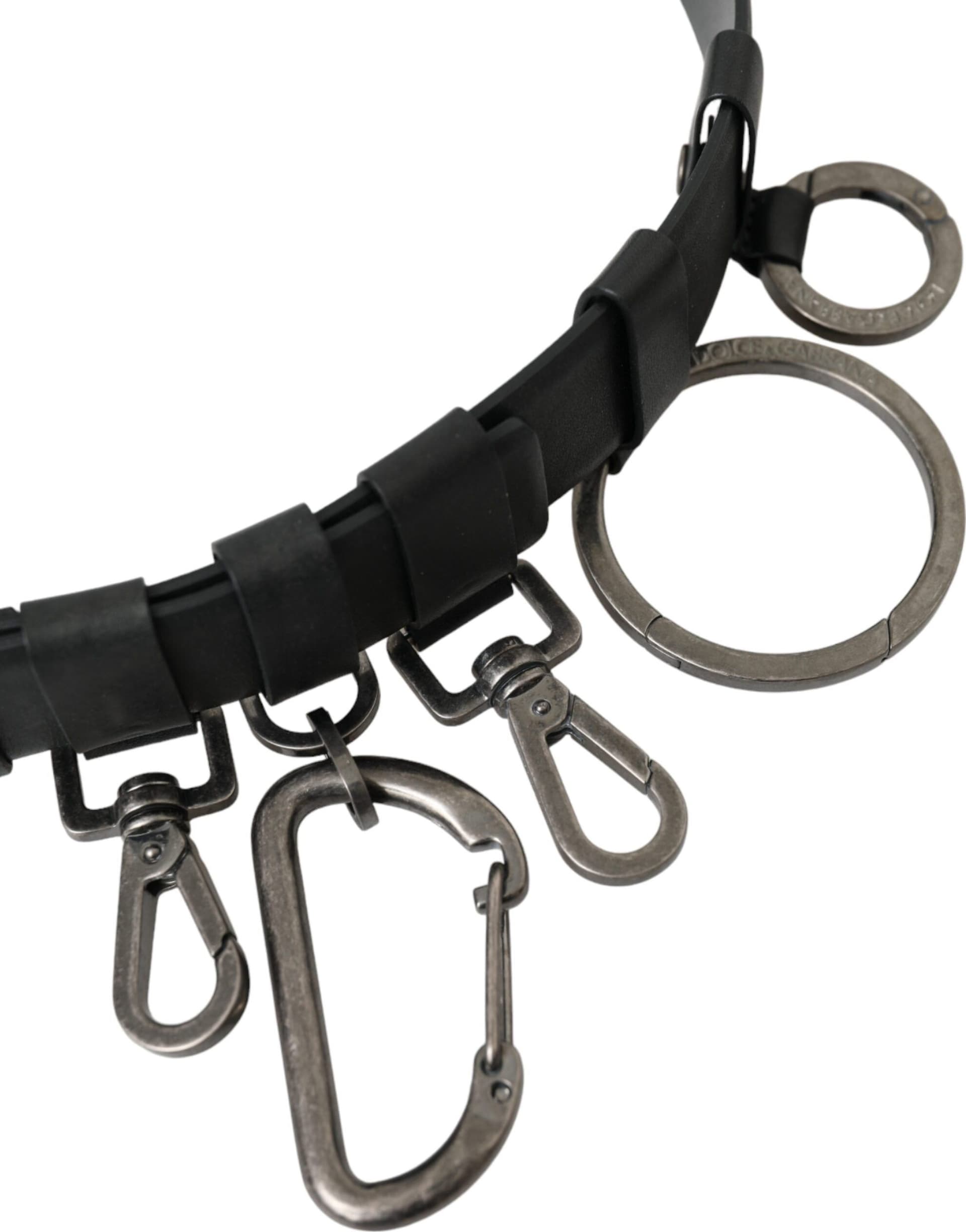 Black Calf Leather Silver Metal Buckle Belt - 3