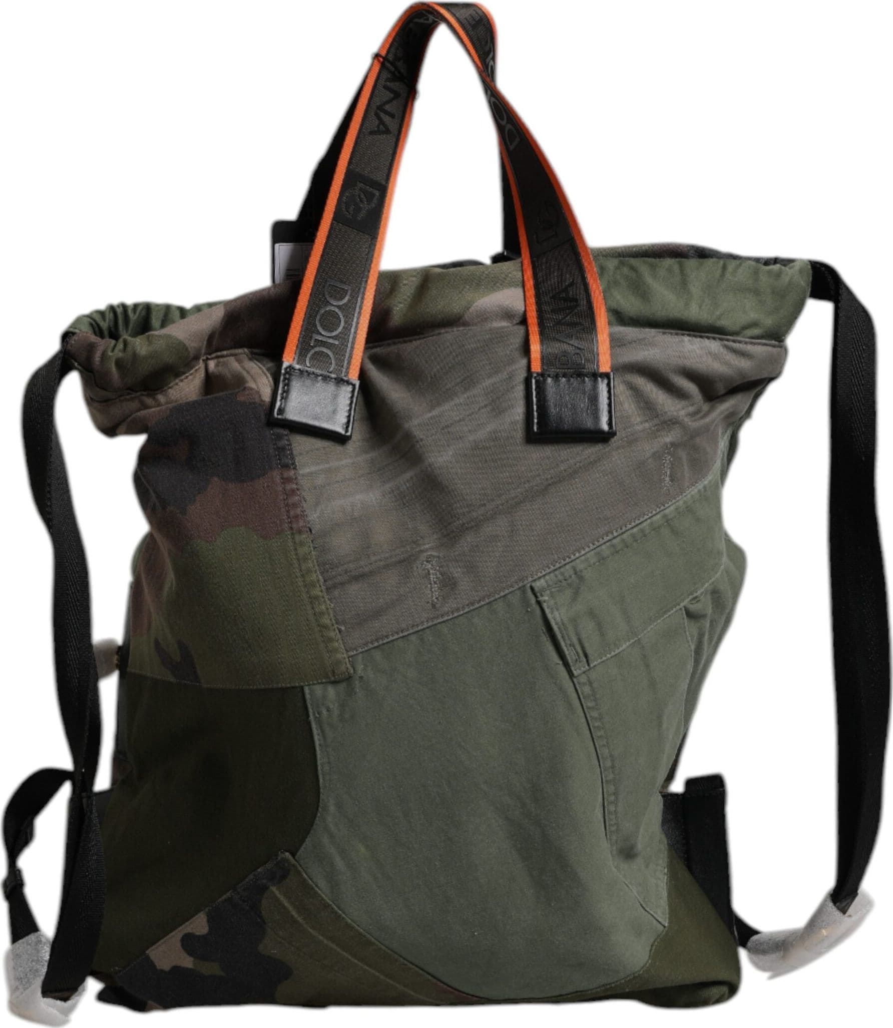 Military Green Patchwork Rucksack Backpack Bag - 2